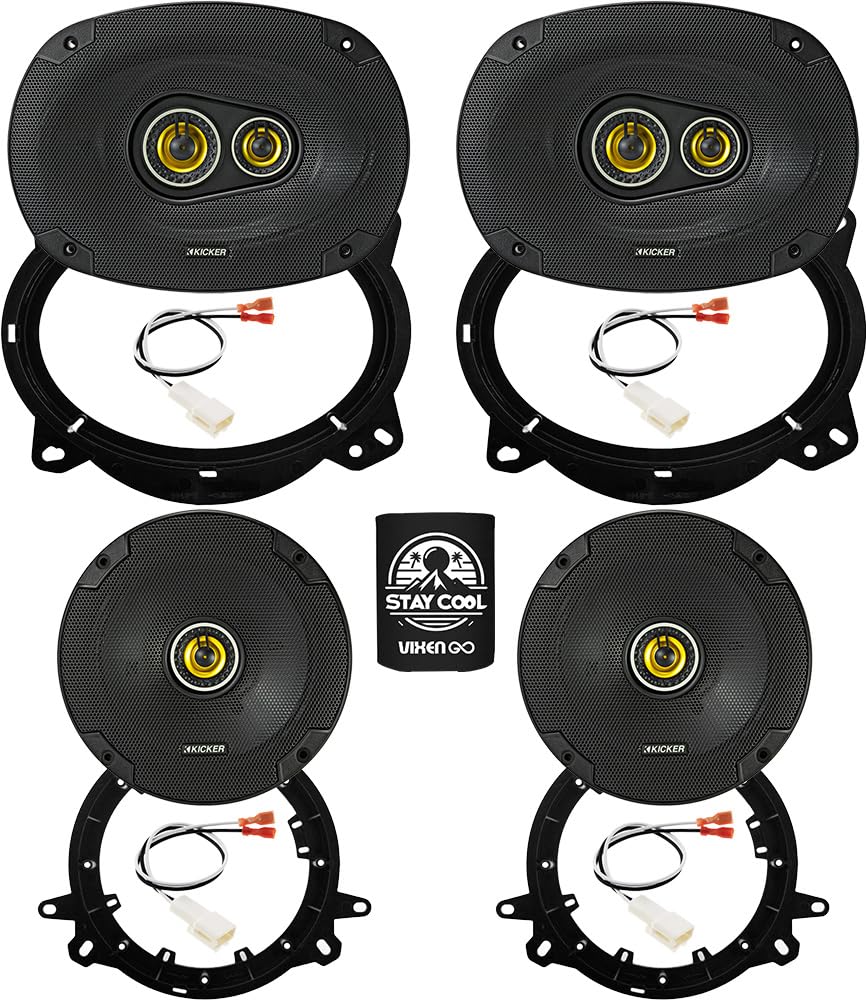 KICKER Front and Rear Door 6x9 & 6.5 Speakers Kit for Toyota 4Runner 03-24 Upgrade Kit - 2 Pairs of CS Series 6x9 and 6 1/2 Inch