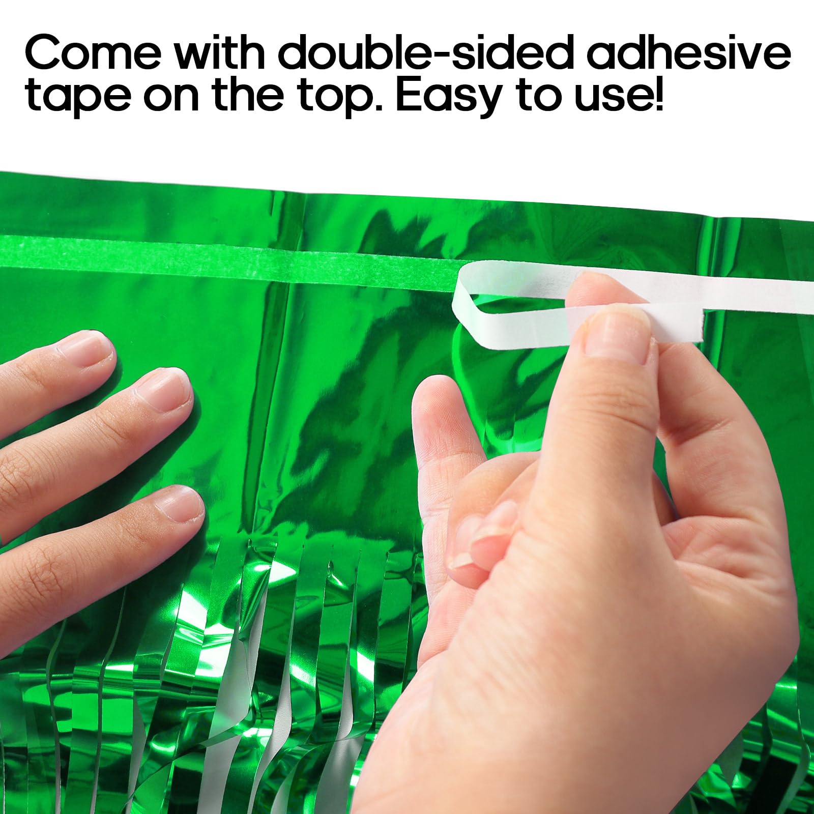 2 Pack Fringe Curtains Backdrops, Foil Fringe Curtains, Door Streamers For Birthday Wedding Bridal Shower Holiday Graduation Par