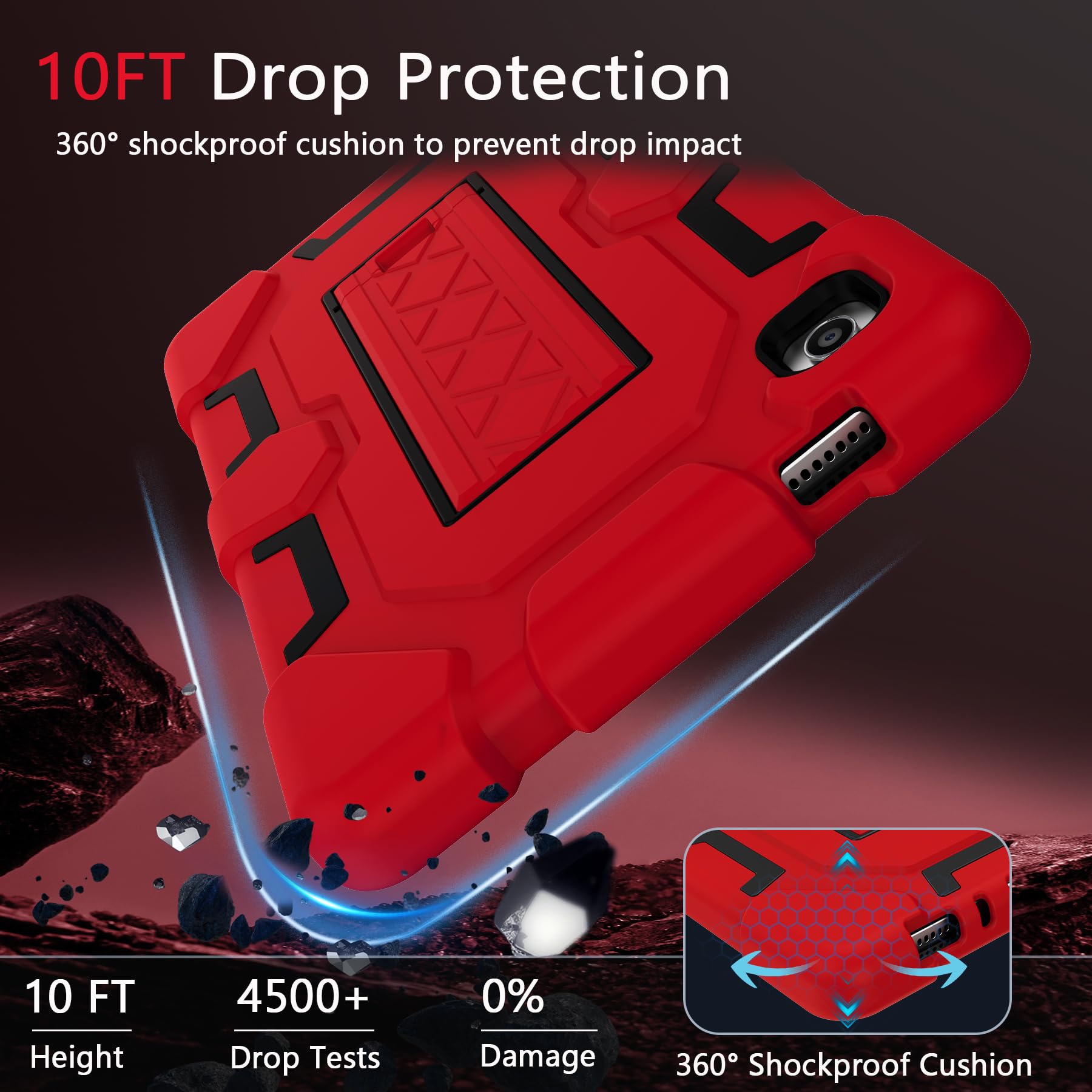 Ccmao Case For Samsung Galaxy Tab A9 Case 8.7 Inch 2023 Model, Heavy Duty Shockproof Hybrid Three Layer Protective Cover With Ki