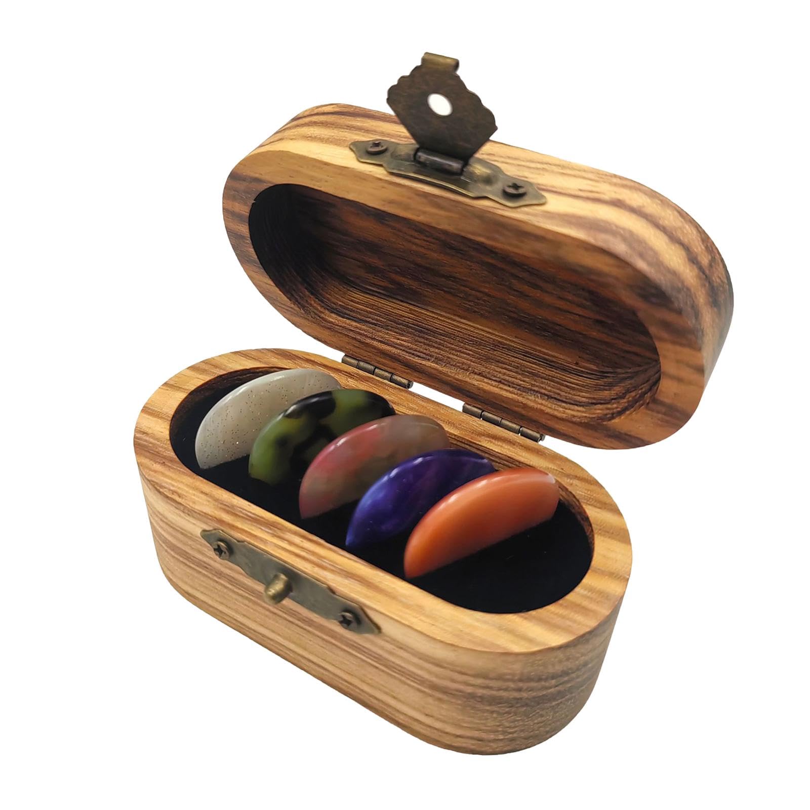 Atorse Guitar Pick Box Wooden Guitar Pick Case For Friends Guitarists Birthday Gift