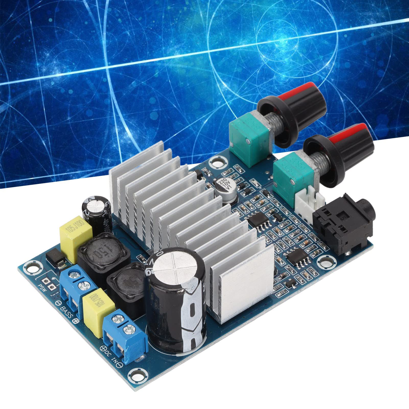100W Digital Amplifier Board Subwoofer Amp Module For Diy Speaker 12 To 24V Power Supply, Multi Functional With Preamplifier, Ba