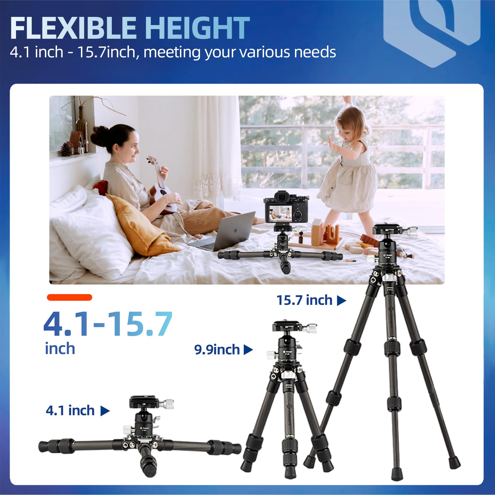 Fotopro Carbon Fiber Mini Tripod Lightweight Compact Travel Tripod With 360 Degree Ball Head, Qr Plate For Camera Camcorder Mini