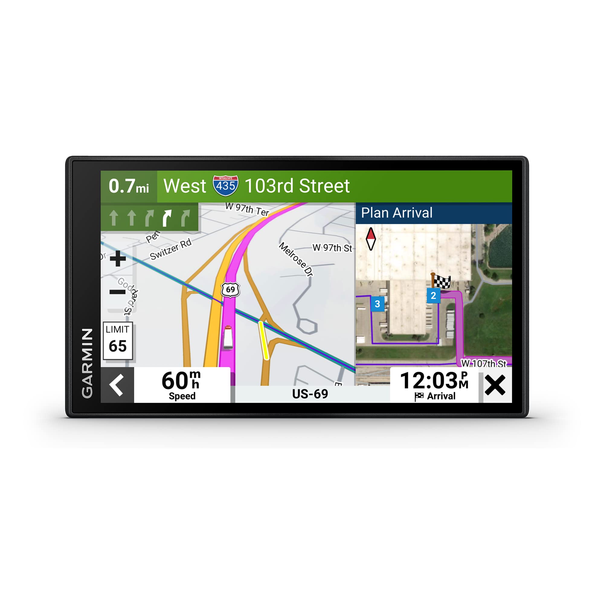 Garmin Dzl Otr610, Large, Easy-To-Read 6' Gps Navigator, Custom Truck Routing, High-Resolution Birdseye Satellite Imagery, Direc