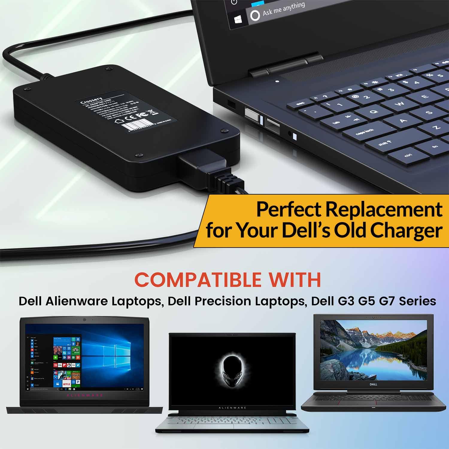 Dell 240W Ac Adapter For Alienware Laptop Charger 240W Dell 180W Power Supply Adapter For Dell G3 G5 G7 G15 240W Charger Alienwa