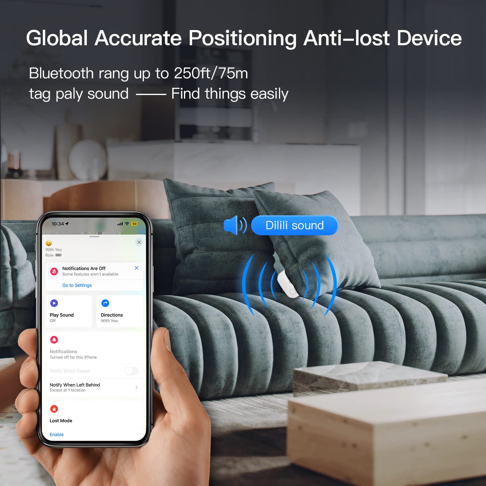 Key Finder Bluetooth Tracker Locator For Luggage Works With Apple Find My Smart Tracker For Suitcase, Bag, Backpack, Wallet,Pets