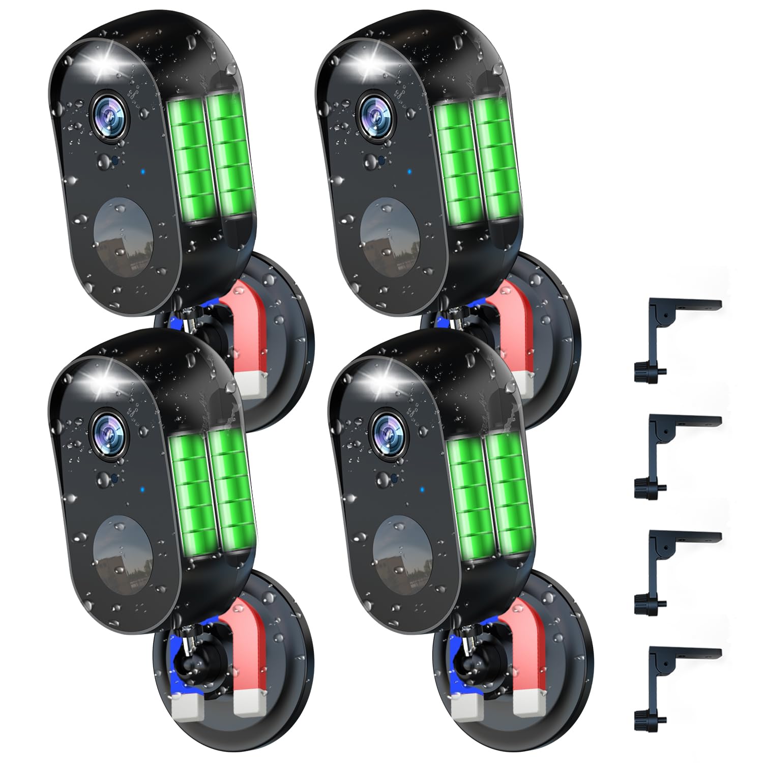 Letscee Wireless Battery Cameras Outdoor.Indoor Outdoor Home Security Cameras, With Night Version,Motion Detection,2 Way Audio,W