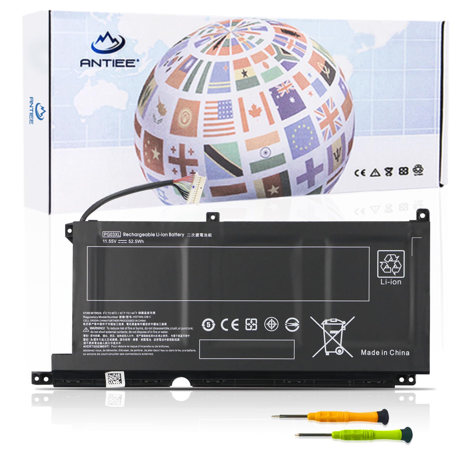 Antiee Pg03Xl Laptop Battery For Hp Pavilion Gaming 15 Dk0Xxx 15 Dk1Xxx 15 Dk2Xxx 15 Ec0Xxx 15 Ec1Xxx 15 Ec2Xxx 15 Dk0015La 16 A