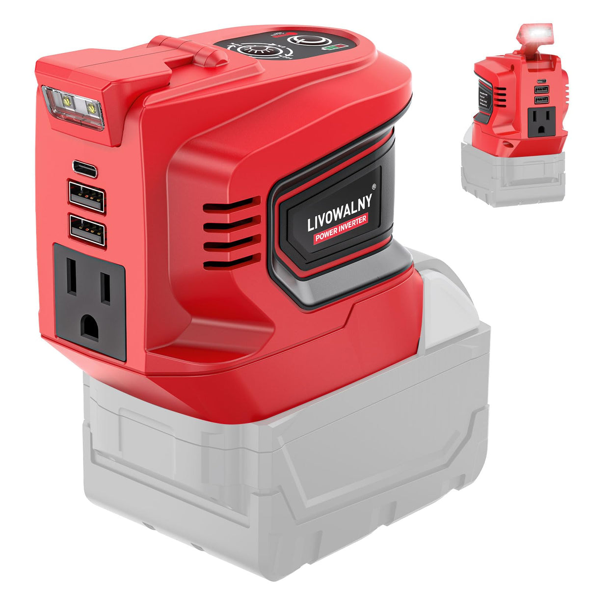 200W Power Inverter For Milwaukee M18 Battery, Dc 18V To Ac 110 120V Battery Inverter, Portable Power Station Generator, Charger