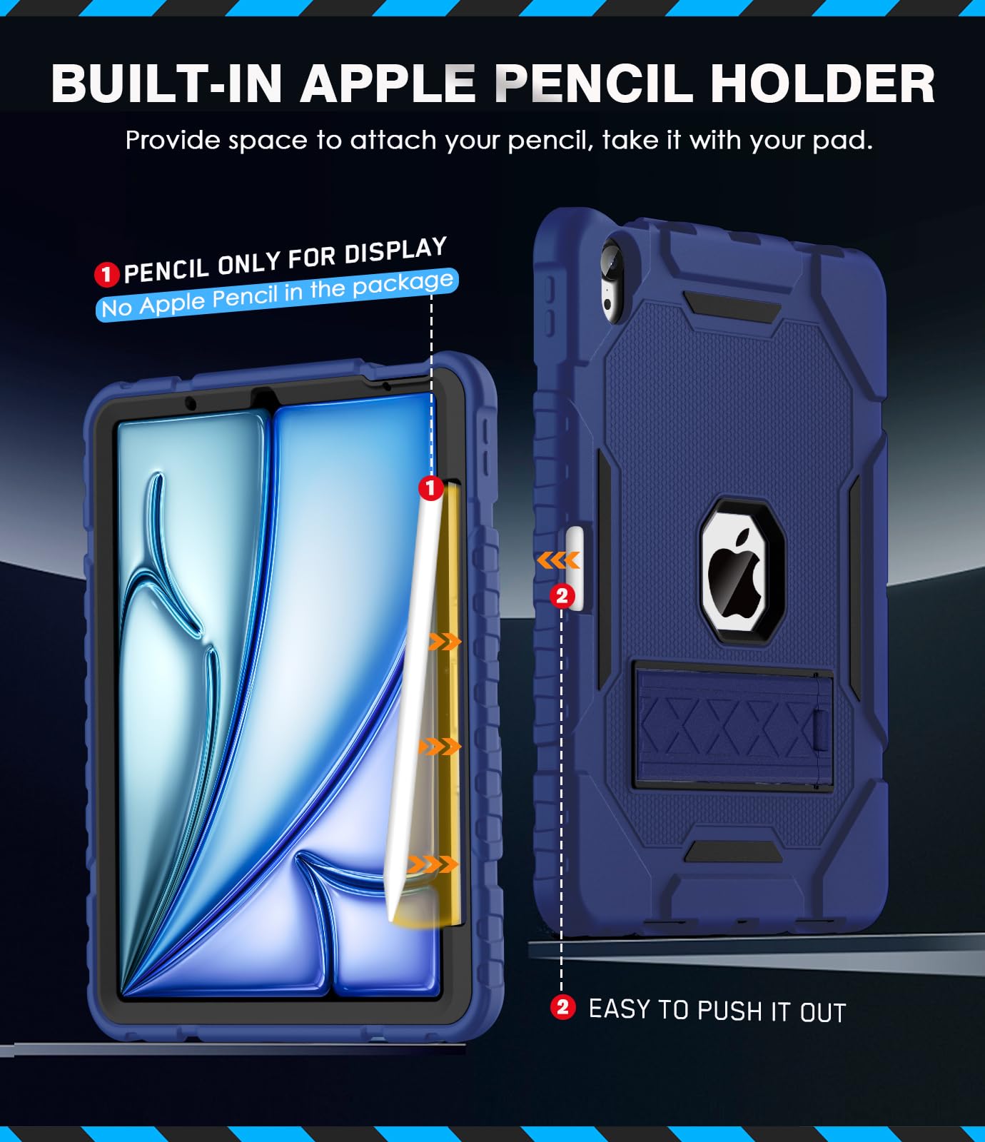 Grifobes Case For Ipad Air 11 Inch M2 2024(Air 6Th), For Ipad Air 5Th/4Th Generation Case 2022/2020 10.9'', Heavy Duty Rugged Co