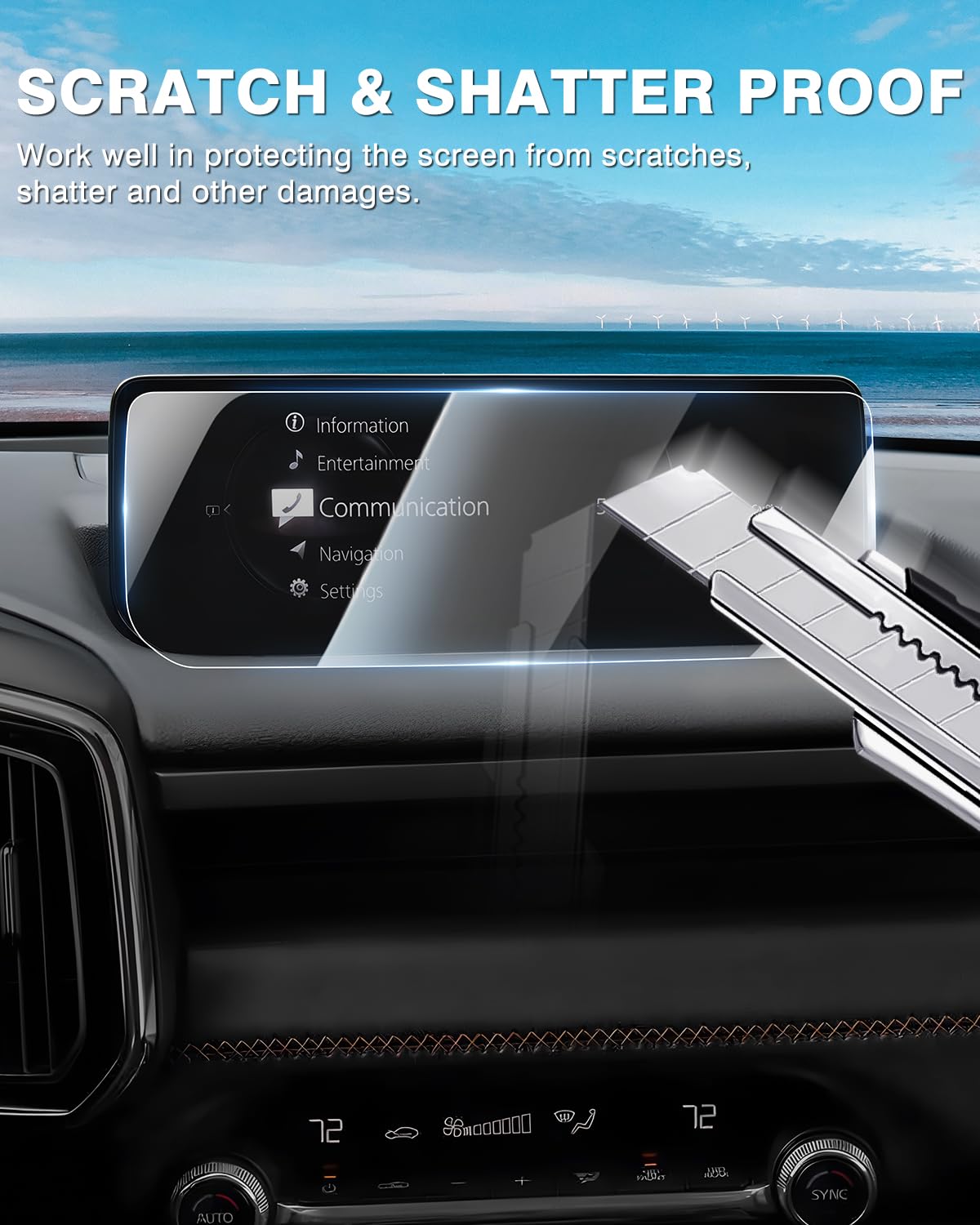 Karltys 2 Pack Screen Protector For 2023 2024 2025 Mazda Cx 50 10.25 Inch Display, Touchscreen Tempered Glass For Mazda Cx50 Accessories Car Radio Screen Cover Anti Glare Anti Fingerprint