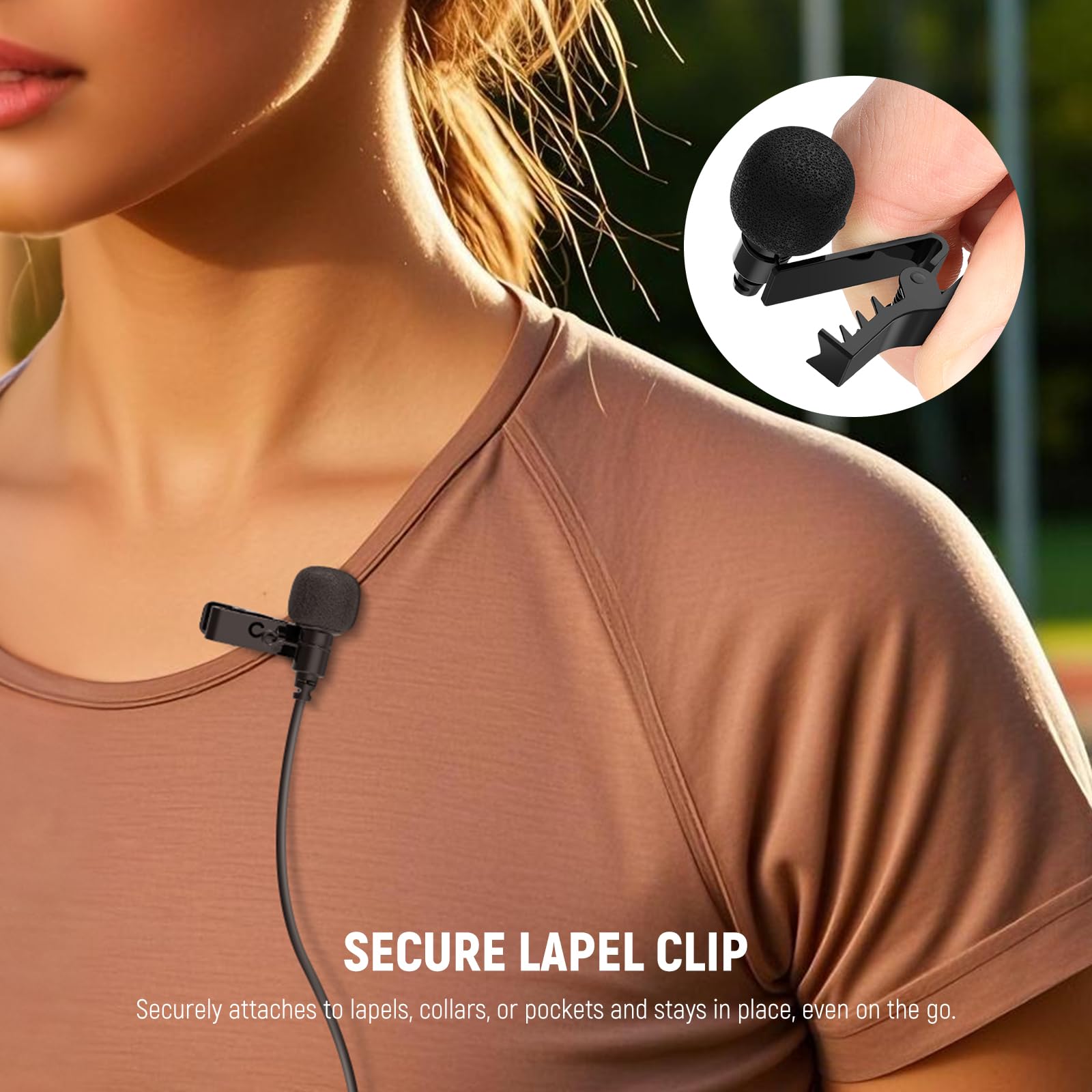 Neewer Mini Lavalier Microphone (2 Pack), 6.6Ft/2M Clip On Wired Condenser Lapel Lav Mic With 3.5Mm Trs Connector Compatible Wit