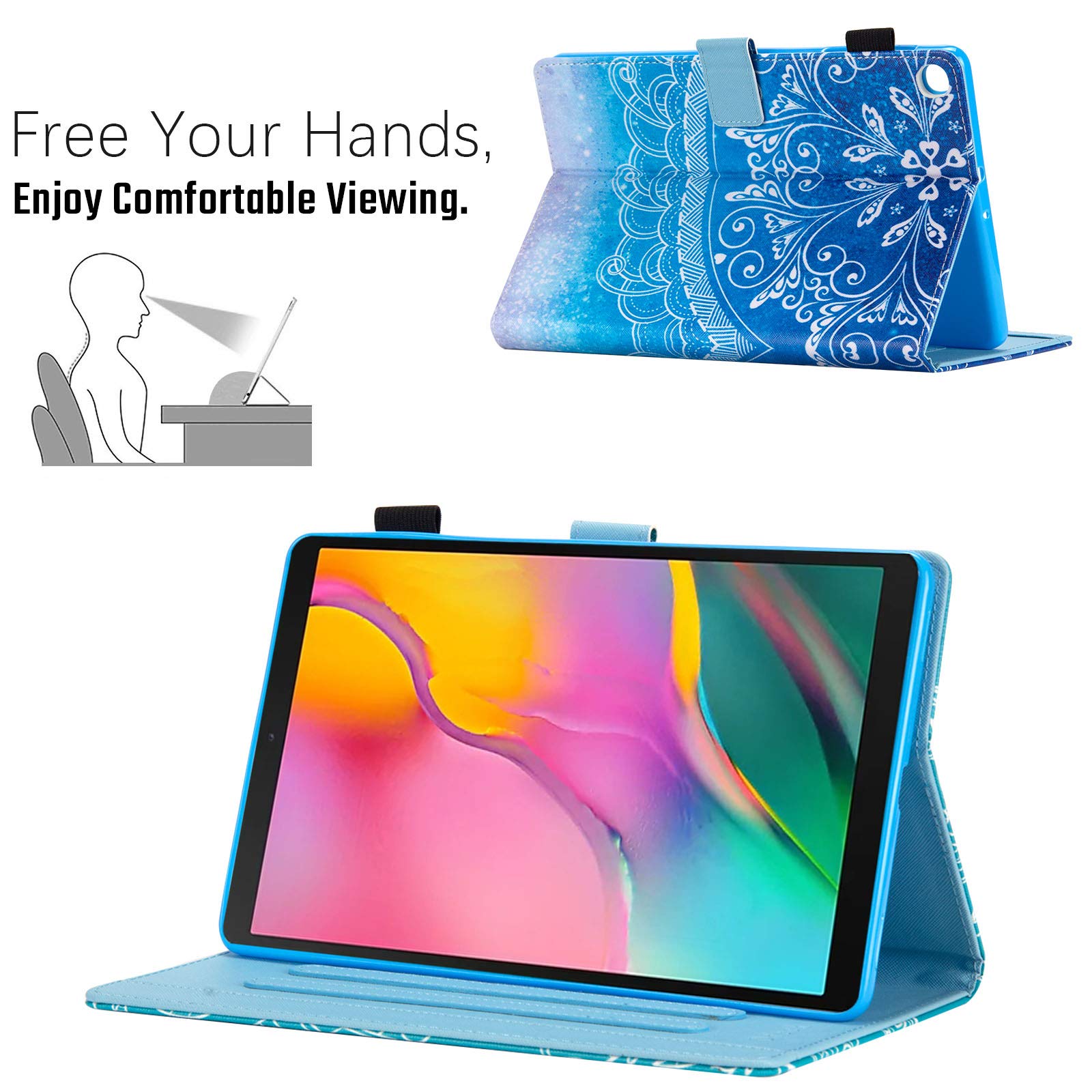 Dteck Case For Samsung Galaxy Tab A 10.1 Case 2019 Model Sm-T510/Sm-T515, Multi-Angle Viewing Protective Pu Leather Folio Cover