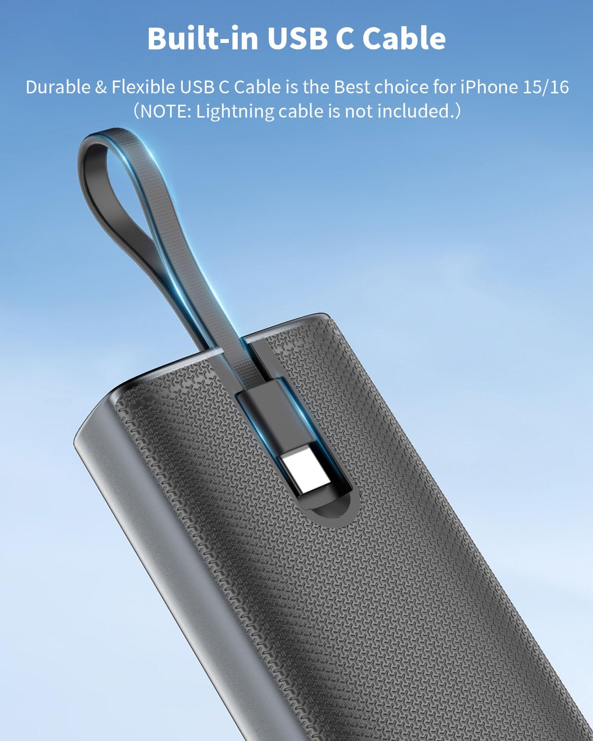 Miady Portable Charger, Pd 35W Fast Charging Small Power Bank Has Smart Digital Display Screen, 10000Mah Battery Pack Built-In U