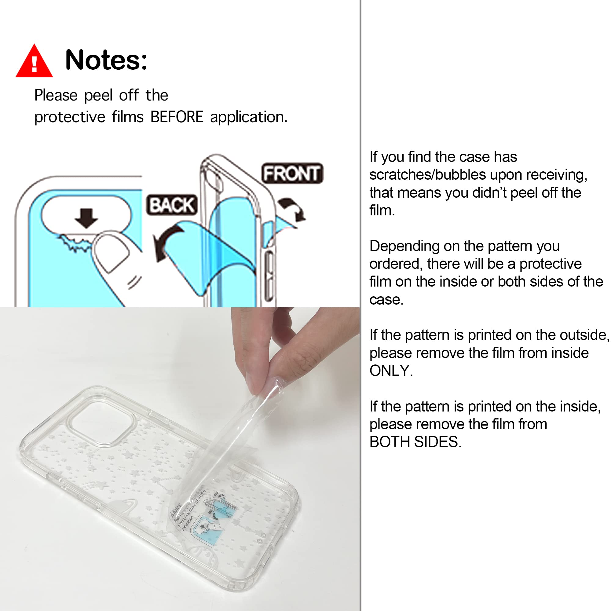RANZ iPhone 13 Case Anti-Scratch Shockproof Clear Acrylic TPU Bumper White Lace Chrysanthemum (6.1")