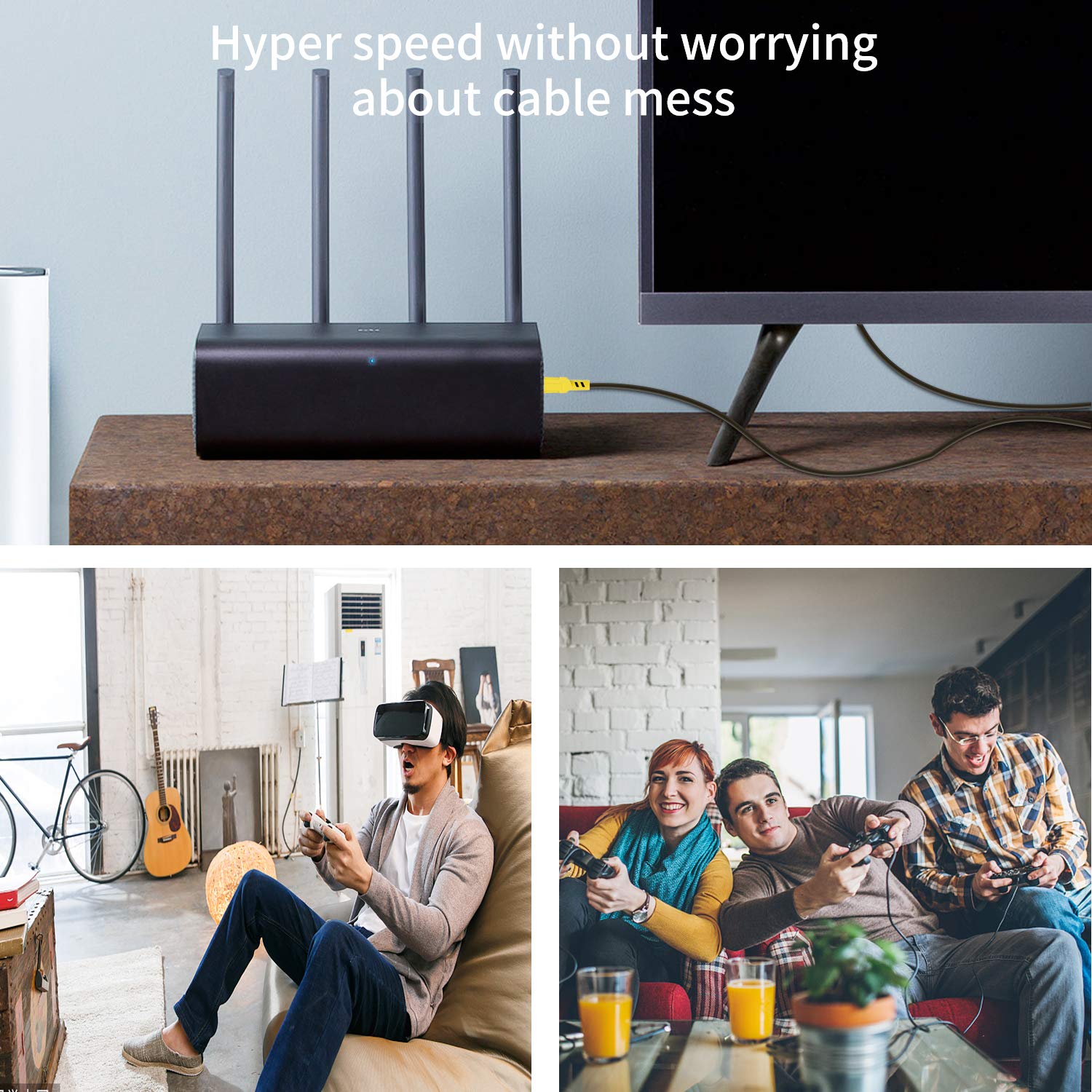 Nanxudyj Cat 8 Ethernet Cable 50Ft/15M,26Awg Lastest 40Gbps 2000Mhz Sftp Patch Cord, Heavy Duty High Speed Cat8 Lan Network Rj45