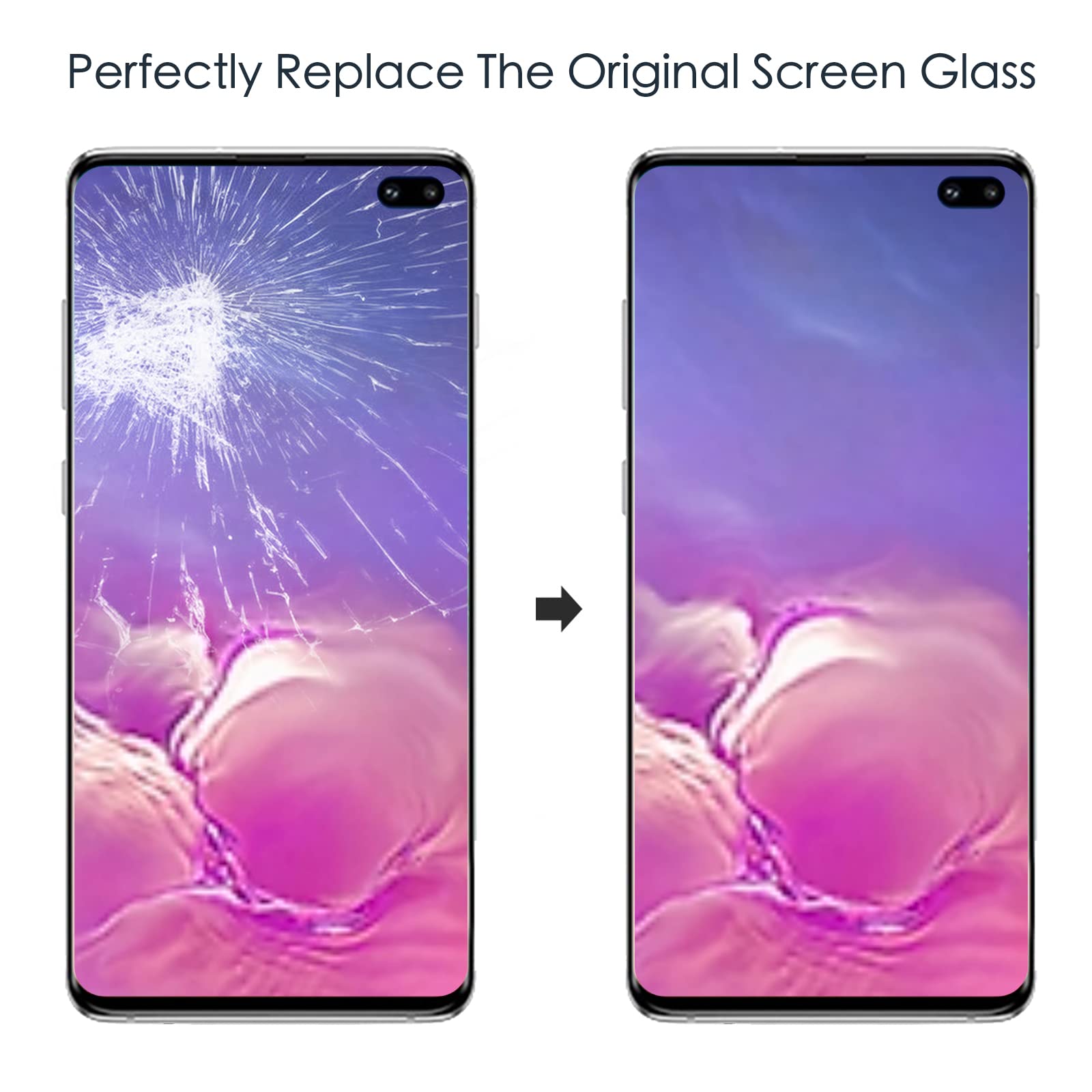 Zgxhga For Samsung Galaxy S10 Plus Screen Replacement,Replacement Screen For Galaxy S10 Plus Series 6.4 Inch,Tempered Glass Repl