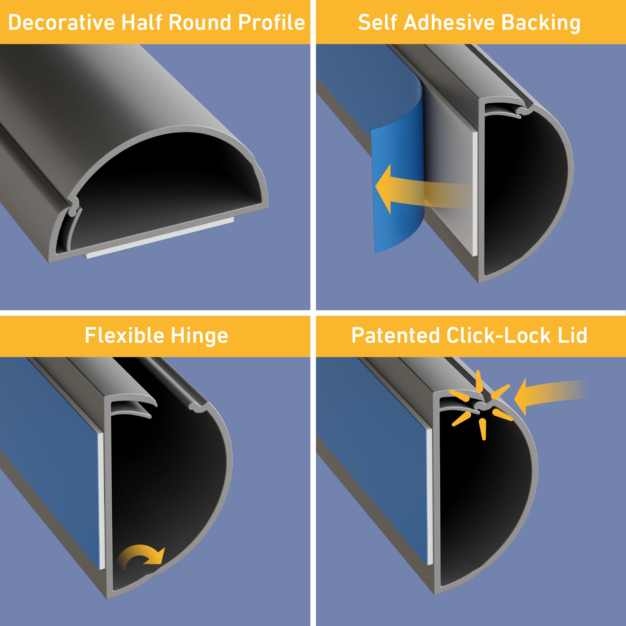 D-Line Cord Cover, Decorative Wall Cord Hider, Paintable Cable Concealer, Cable Raceway, Wire Cover, Wall Mounted Tv Wire Hider,