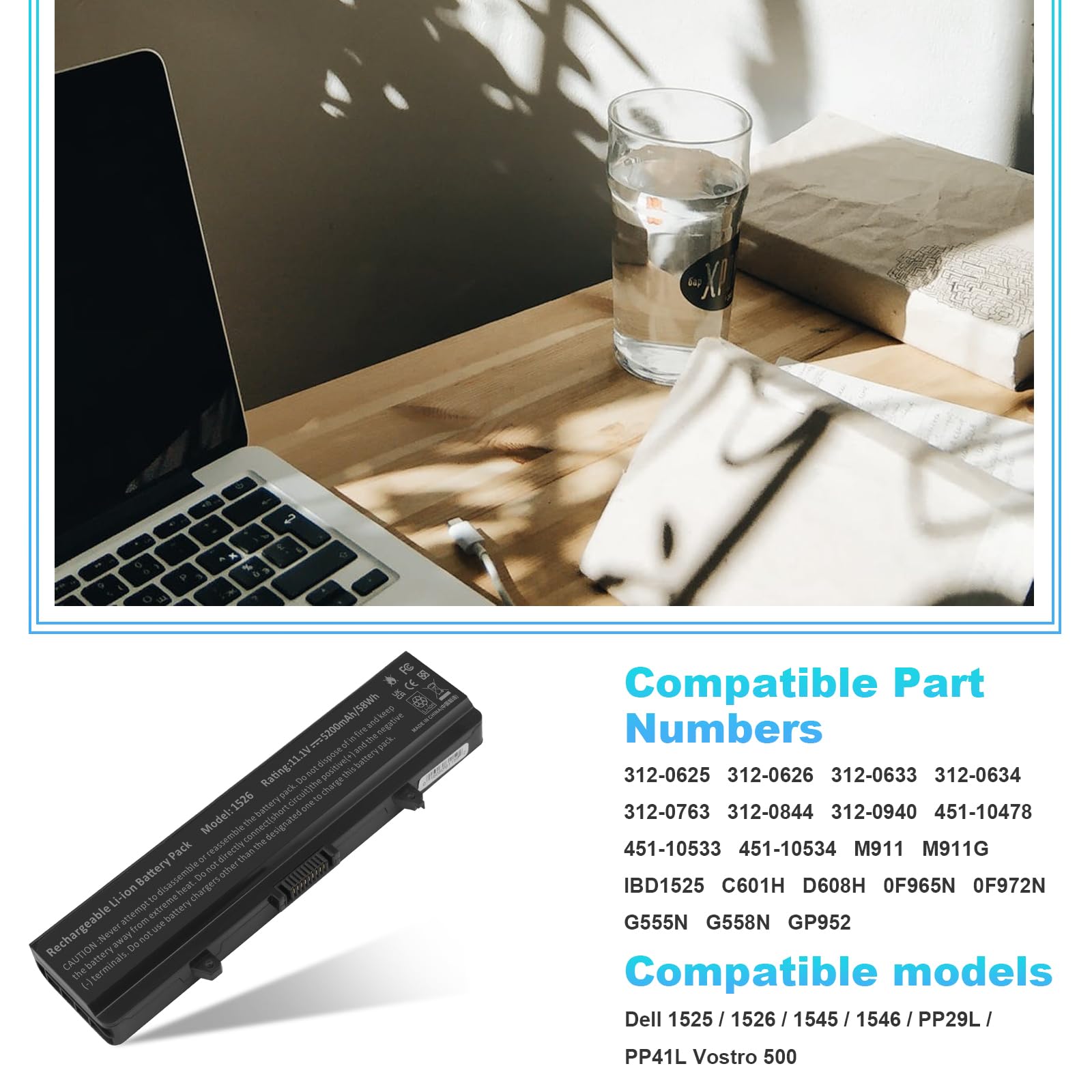 Fancy Buying New Laptop Battery For Dell 1525 1526 1545 1546 1750 1440 Pp29L Pp41L, Fits P/N X284G M911 M911G Gw240 Gp952 Rn873