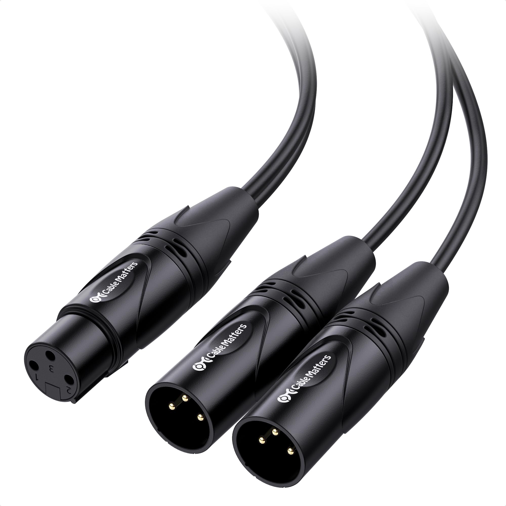 Cable Matters Balanced Xlr Splitter Cable 1.5Ft / 0.5M, Xlr Y Splitter Cable 2 Male To 1 Female, Xlr Y Cable 1 Female 2 Male