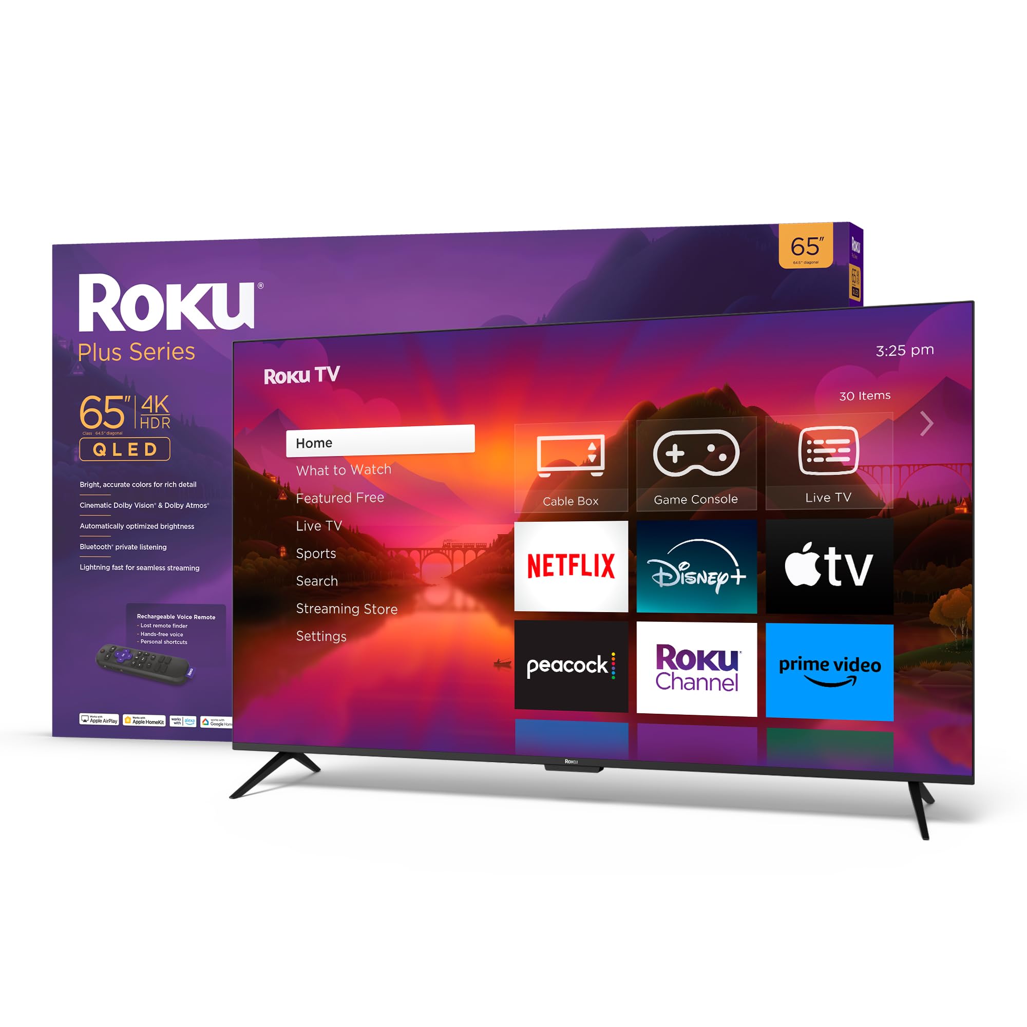 Roku Smart Tv � 65 Inch Plus Series 4K Qled Rokutv With Roku Voice Remote Pro, Dolby Vision, Striking 4K Resolution, Automatic Brightness, & Seamless Streaming � Live Local News & Sports