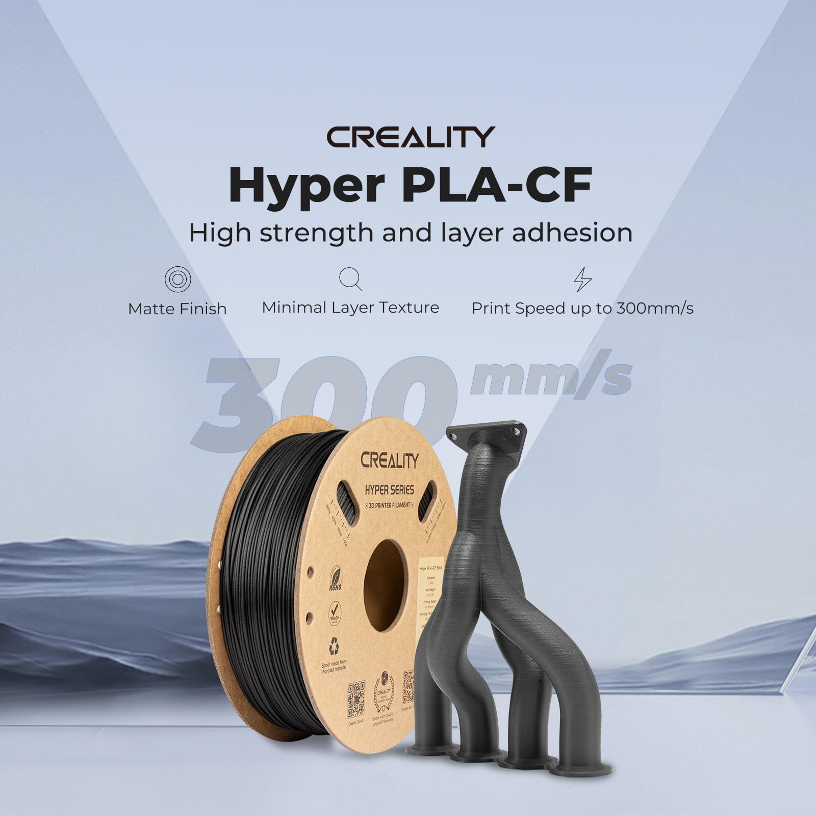 Creality Carbon Fiber Filament 1.75Mm For K1C, 3D Printer Filament Designed For High Speed 50 300Mm/S, 1Kg(2.2Lbs)/Spool Hyper P
