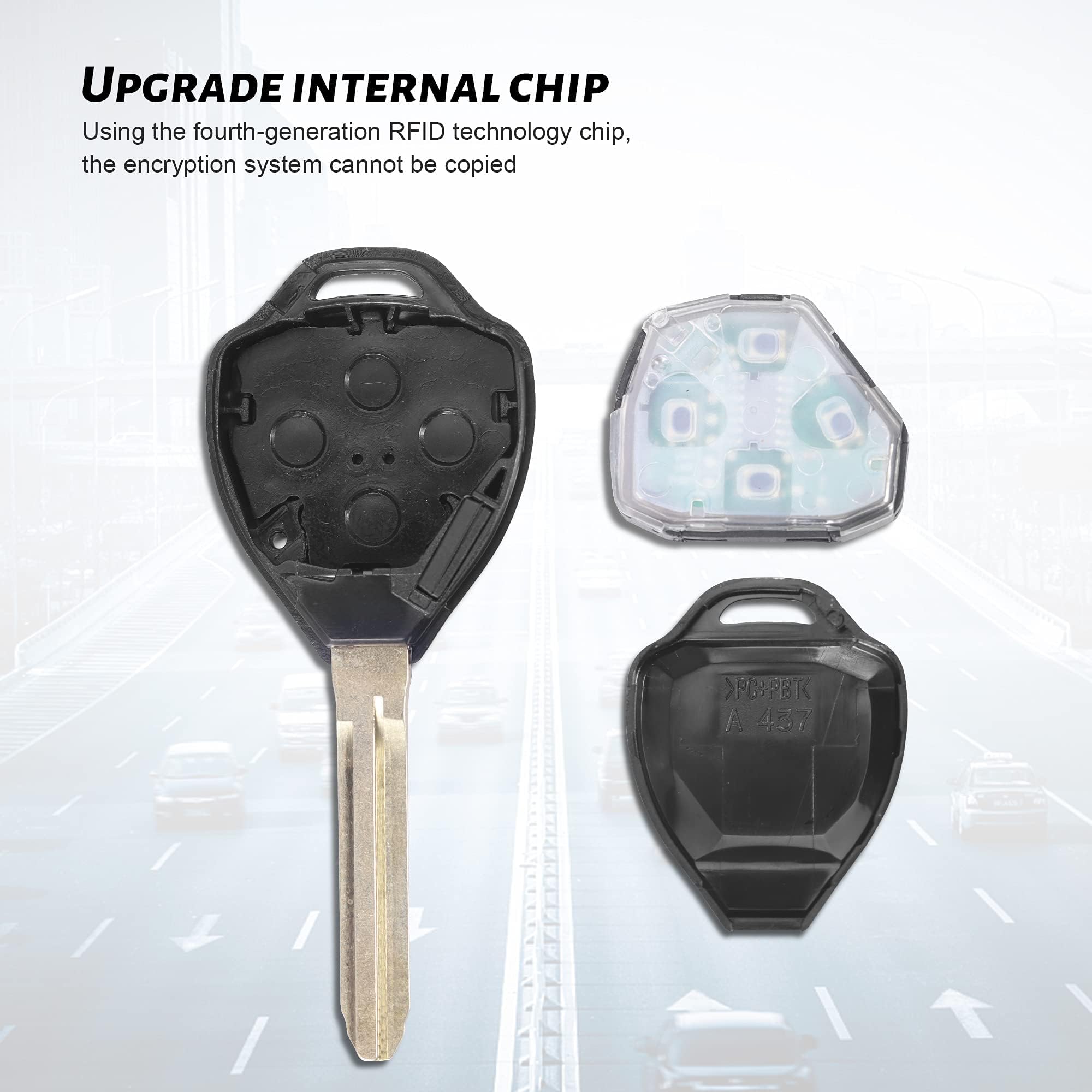 Vofono Replacement Remote Key Fob Fits For Toyota Camry 2007 2008 2009 2010 2011/Corolla 2009 2010 Keyless Entry Remote Control