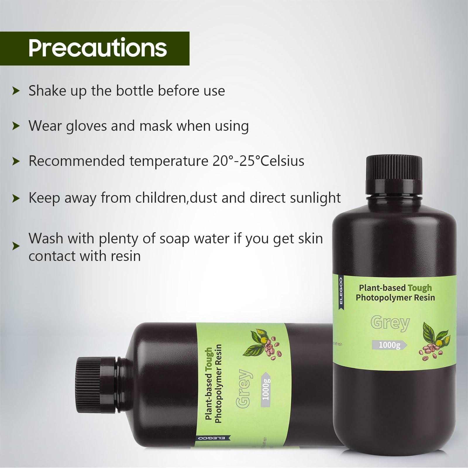 Elegoo Abs-Like Plant-Based 3D Printer Resin With Low Odor And High Precision, 405Nm Uv Resin, And Quick Curing For Mars Saturn