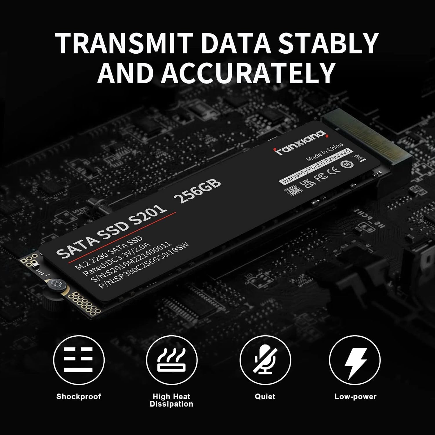Fanxiang S201 256Gb M.2 Ssd 2280 Sata Iii 6Gb/S Internal Solid State Drive, Slc Cache For Speed Boost, Read Speed Up To 550Mb/Se