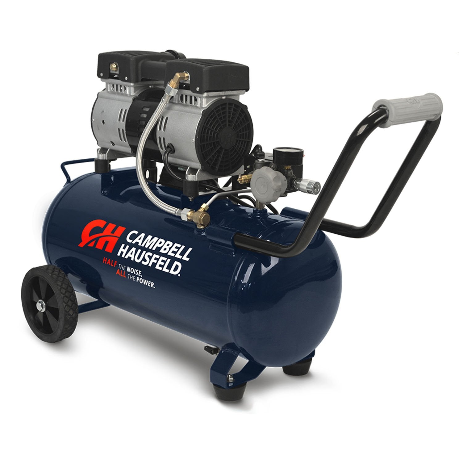 Campbell Hausfeld 8 Gallon Air Compressor, 65Db Quiet Portable Air Compressor, 120V, 125 Max Psi Oil And Maintenance Free Pump 