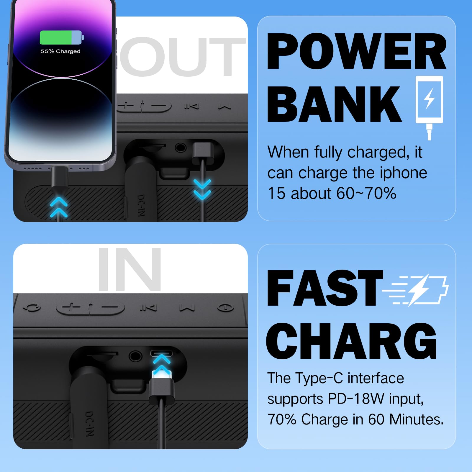 Dprofy New Play 2 Rounds, Magnetic Bluetooth Golf Speaker, Stereo Sound Portable Pro Wireless Waterproof Speaker With Rich Bass,