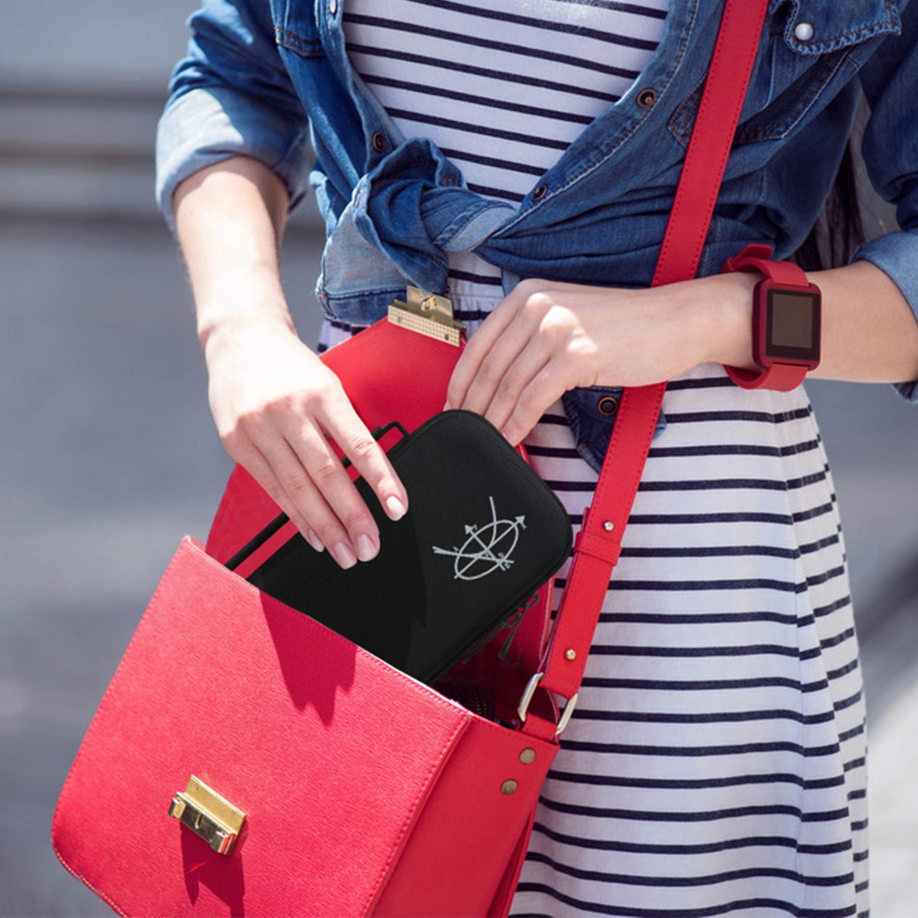 Bovke Hard Travel Case Compatible With Texas Instruments Ti-84 Plus Ce/Ti-83 Plus Ce Color Graphing Calculator, Large Zipped Poc