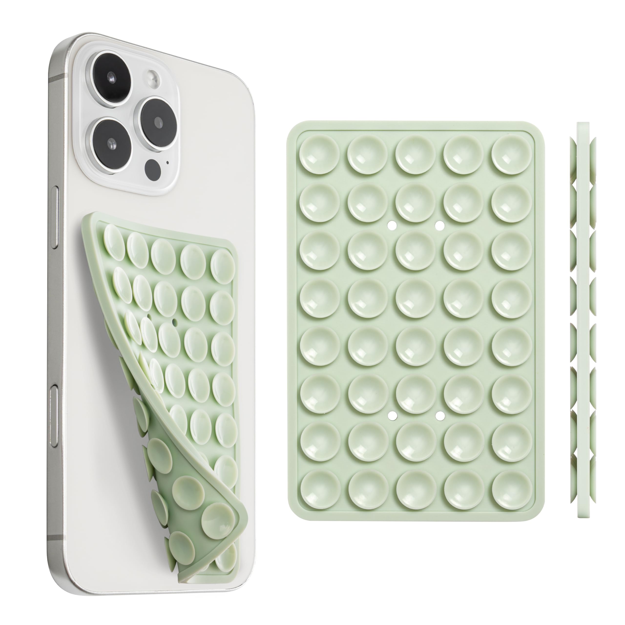 Sucky Upgraded Double Sided Suction Phone Octo Cup Buddy Mount - Anti-Slip Holder - Sticky Grip For Selfies, Videos (Light Green