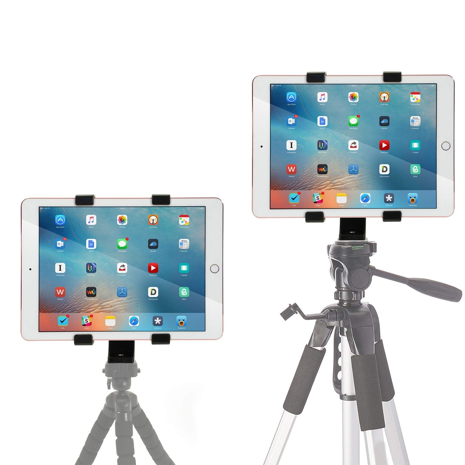 Fendtek Universal Tablet Tripod Mount For Ipad, Ipad Air, Air 2,Ipad Mini,Samsung Galaxy Tab, And Many More Tablets. Plus Microf