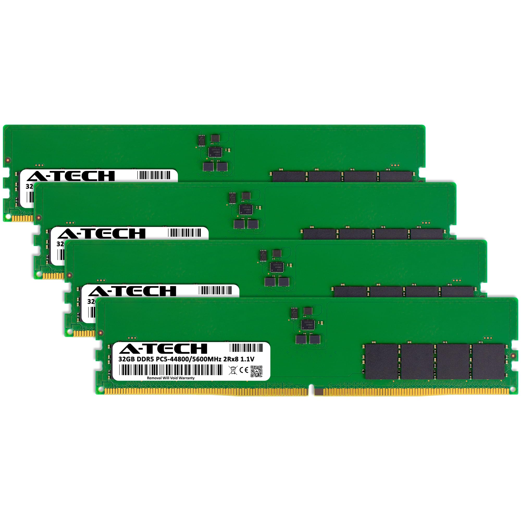 A Tech 128Gb Kit (4X32Gb) Ddr5 5600Mhz Pc5 44800 Cl46 Udimm 2Rx8 1.1V Non Ecc Unbuffered Dimm 288 Pin Desktop Ram Memory Upgrade