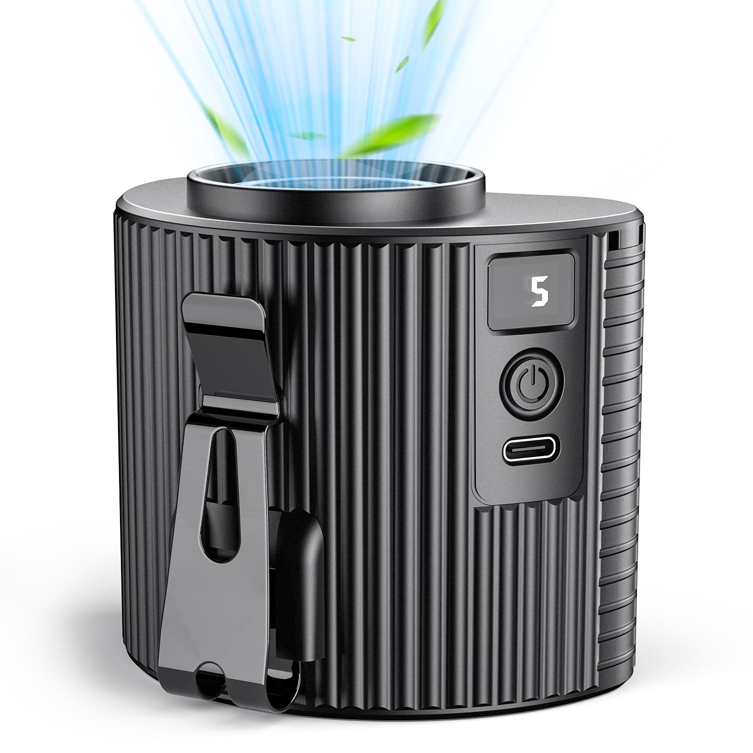 Koonie Portable Waist Fan With 5 Speeds, 11000Rpm Strong Airflow, Personal Cool Clip Fan With 21H Of Working Time, Under Shirt F