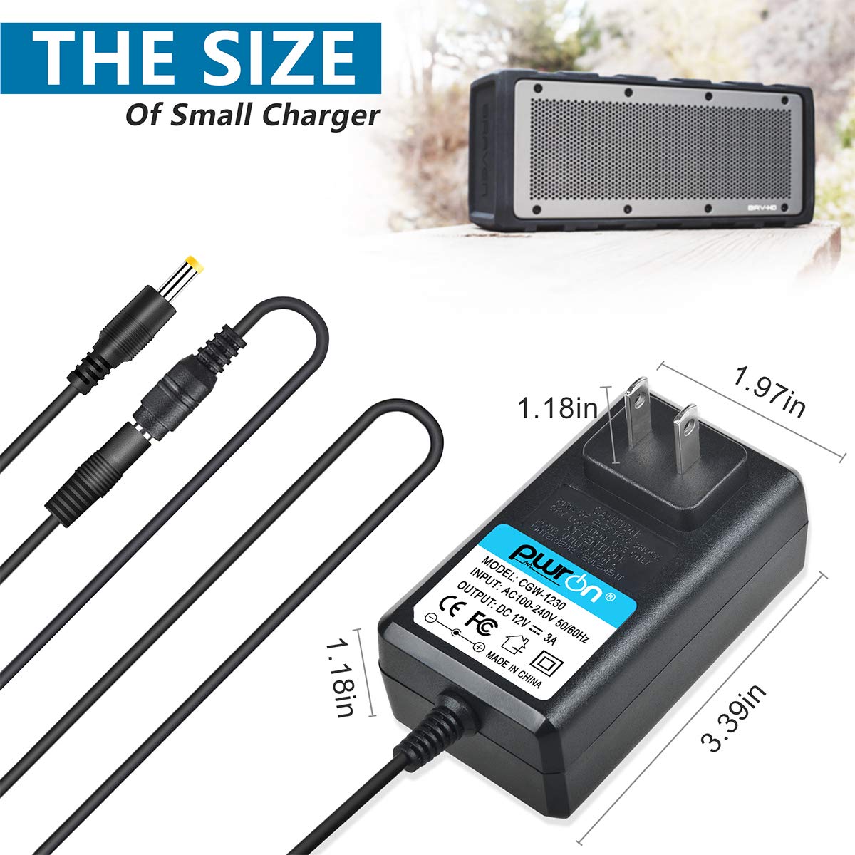 Pwron 12V Ac Adapter Fits For Braven Brv X 14073941 14113952 13113902 Ultra Rugged Wireless Speaker Braven Brvx Brvxgwb Brvxbbb; Brv Hd 141041371 Wireless Bluetooth Speaker Brvhd Brvhdbg Power Supply