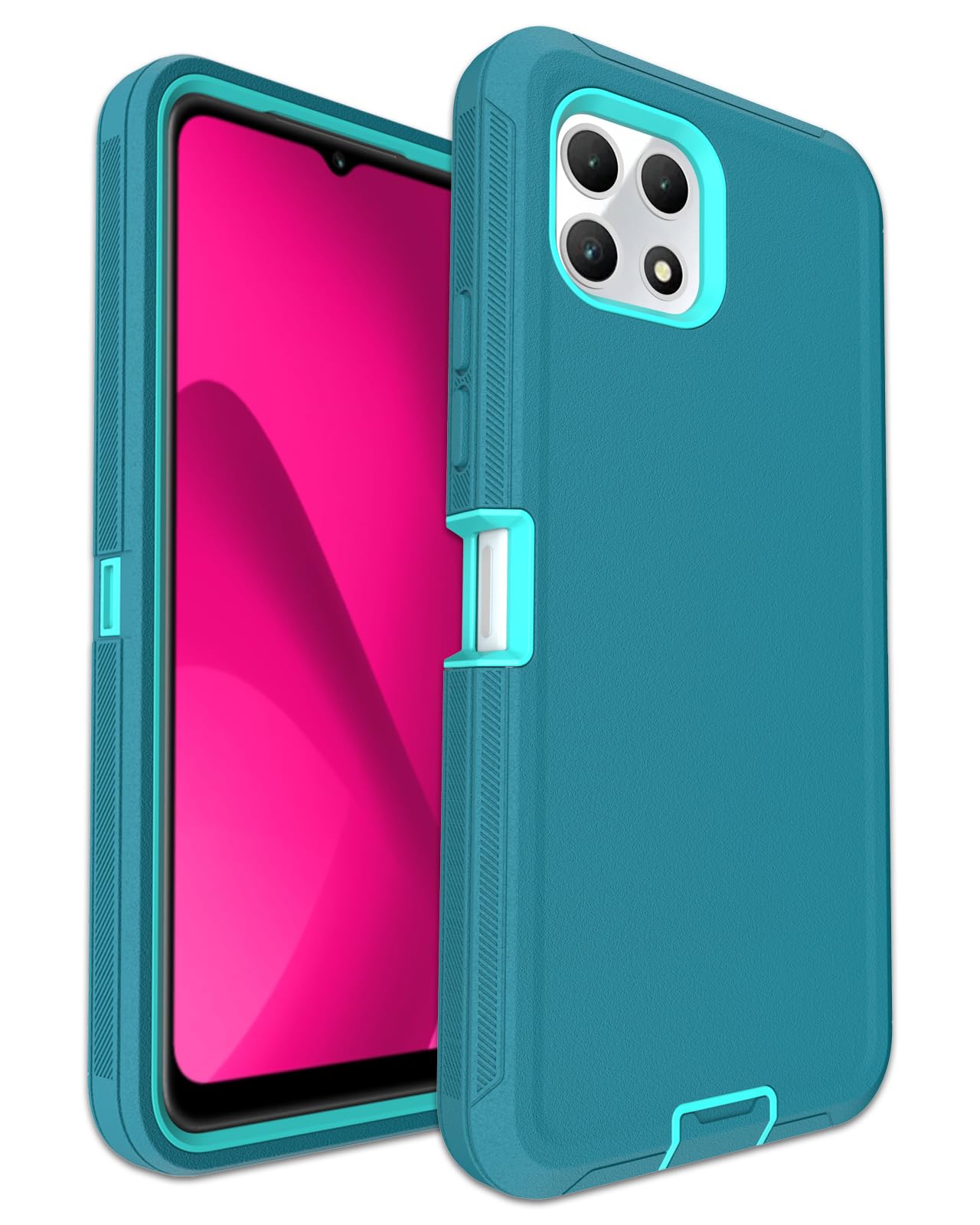Aliruke for Revvl 7 5G Case, 3-Layer Heavy Duty Drop Protection, Dustproof Port Cover, Full-Body Shockproof Non-Slip Rubber Prot