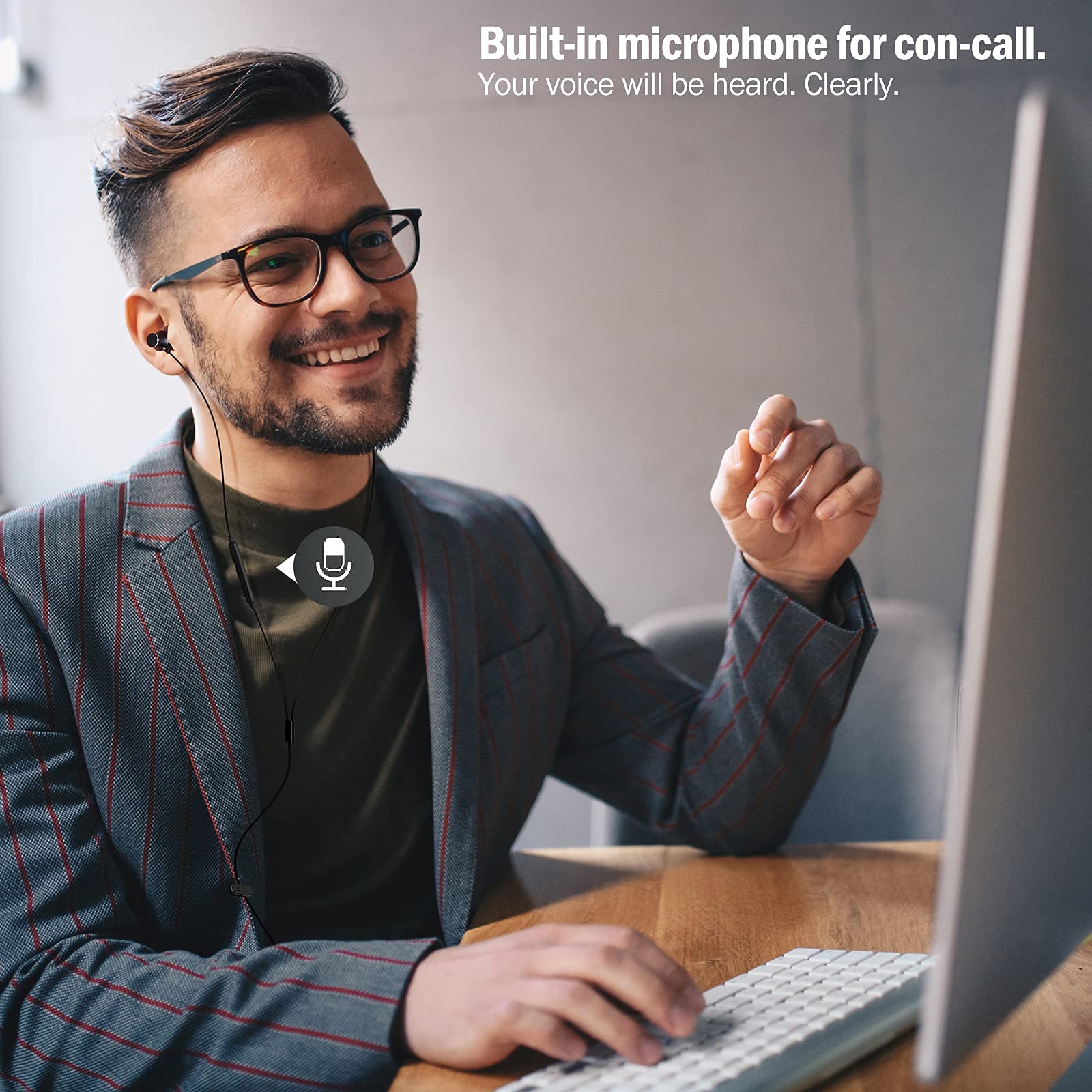 Dungzduz Usb Earbuds Headphones For Computer, Noise Isolation In Ear Earphones With Microphones, Usb Dac & 1.8M Cord, Universall