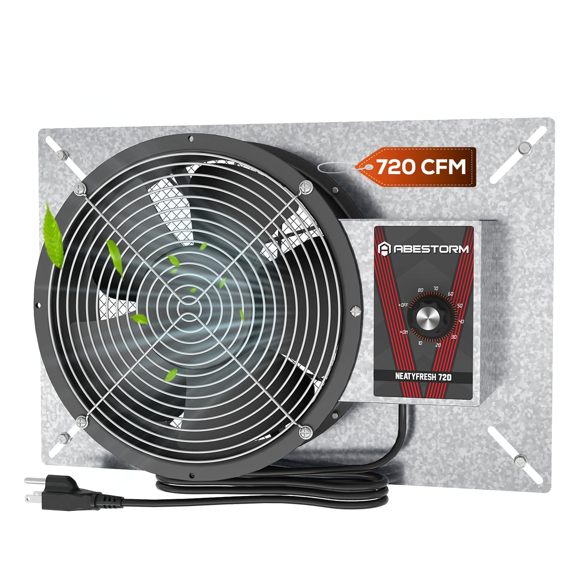 Abestorm 720Cfm High Air Flow Crawlspace Ventilation Fan, Ip55 Rated 10'' Vent Fan With Humidistat Freeze Protection Thermostat 