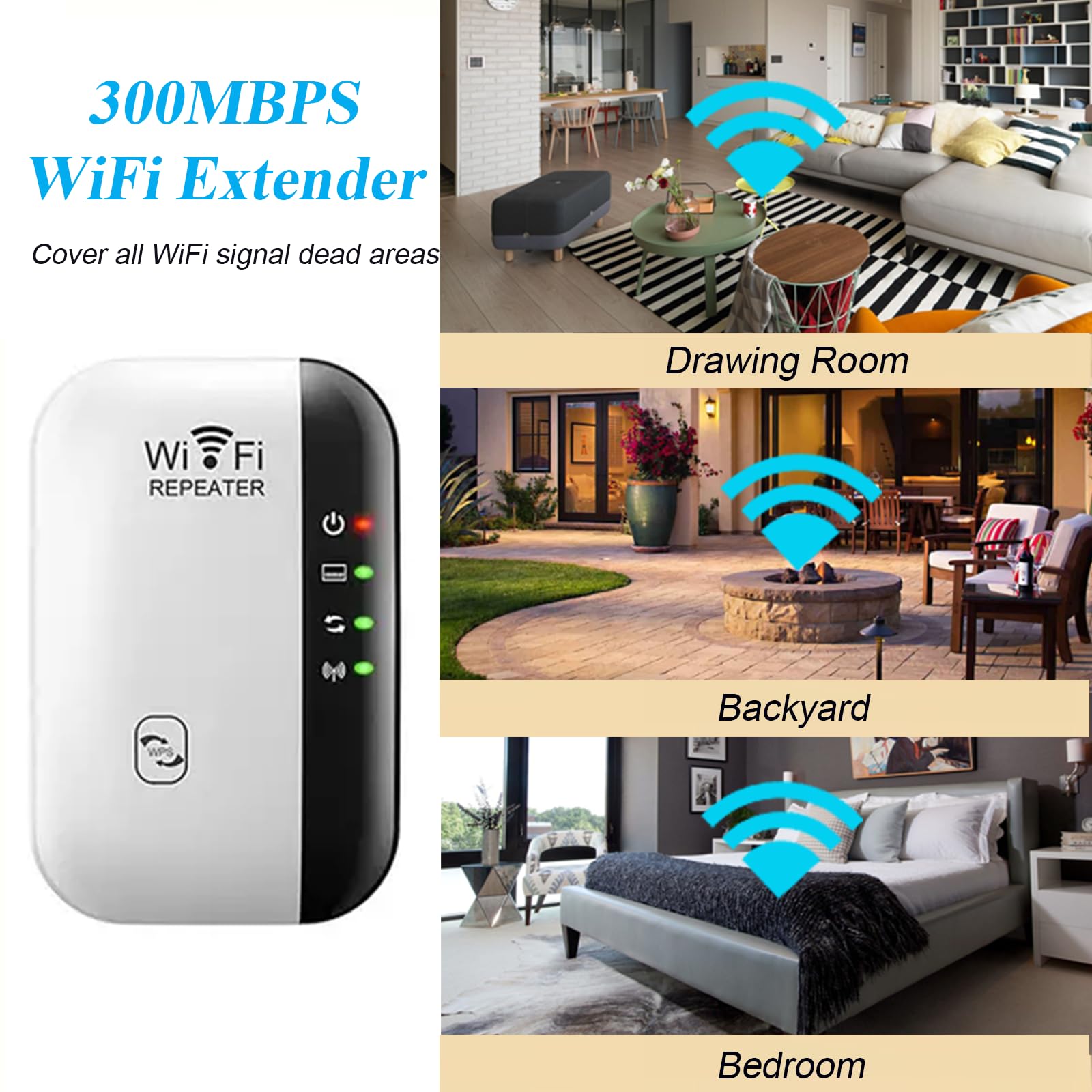 2024 Wifi Extender Signal Booster For Home, Internet Extender Wifi Booster, Long Range Wifi Repeater Up To 5000 Sq.Ft Coverage,