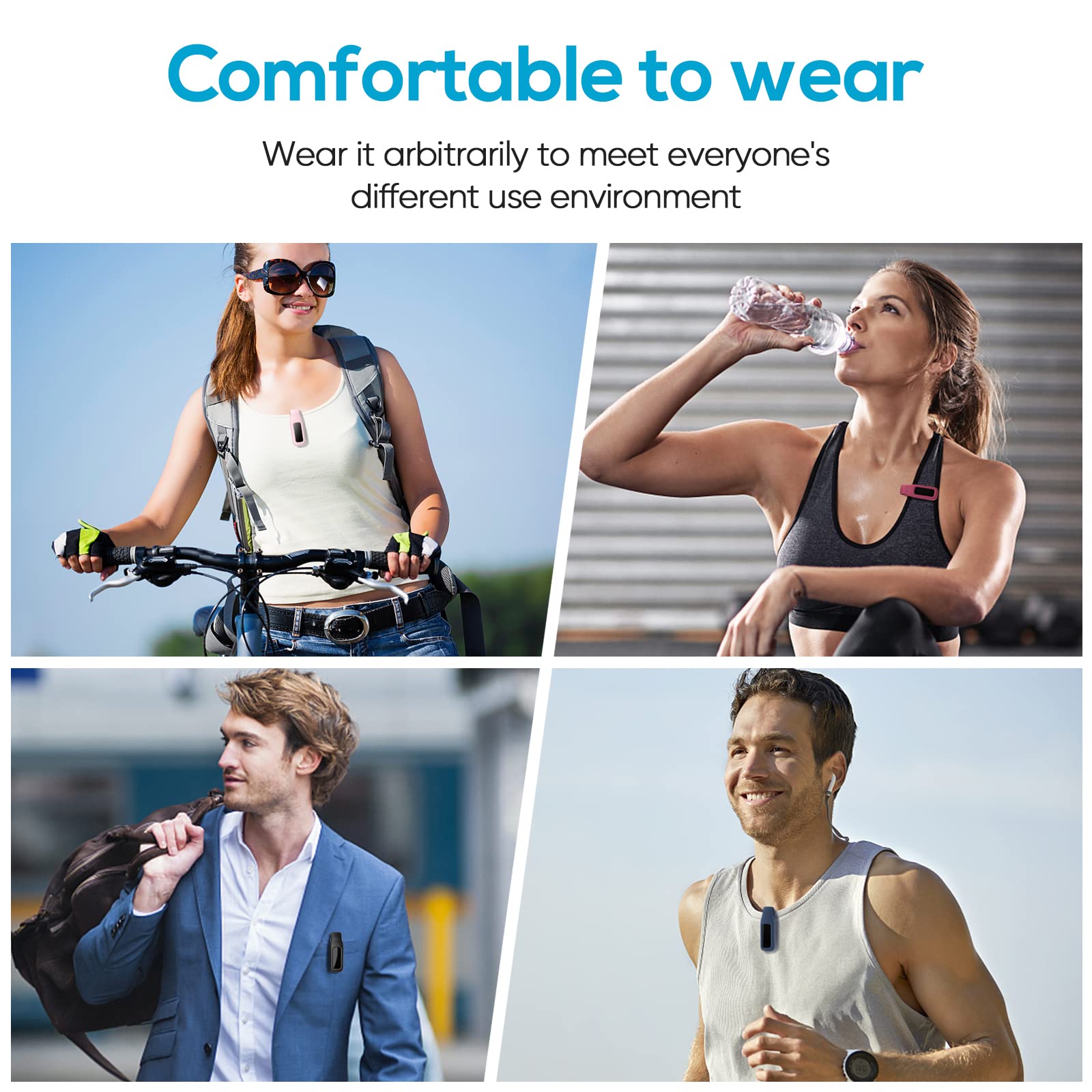 Eeweca 2 Pack Clip For Fitbit Luxe, Clip Holder Compatible With Fitbit Luxe, Black + Midnight Blue