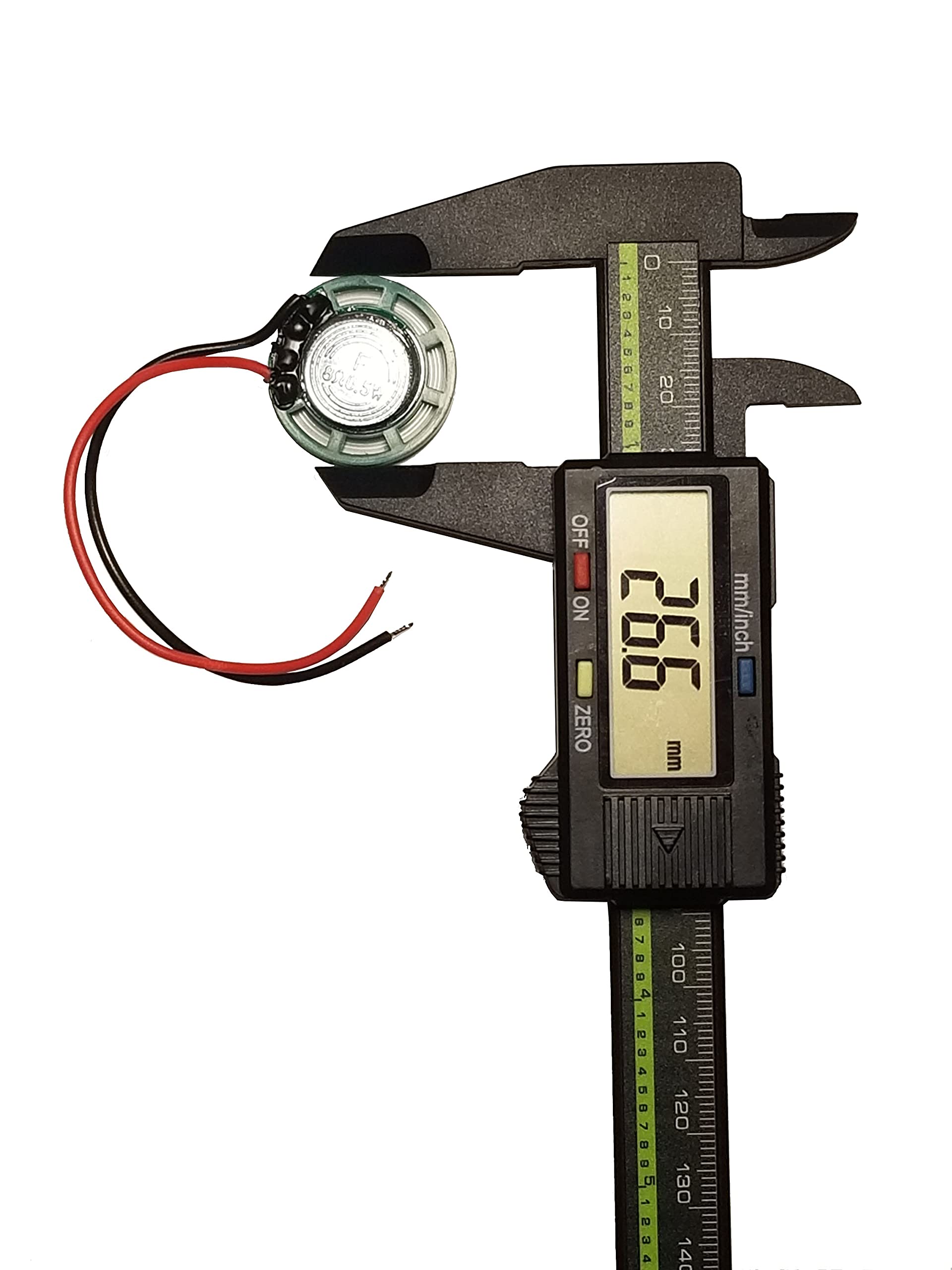 1In Speaker 26Mm 8 Ohm 1/4 Watt (0.25W) Nominal / 1/2 Watt (0.5 W) Maximum Power Output   Green Plastic Shell With 4 In (104 Mm) Wires