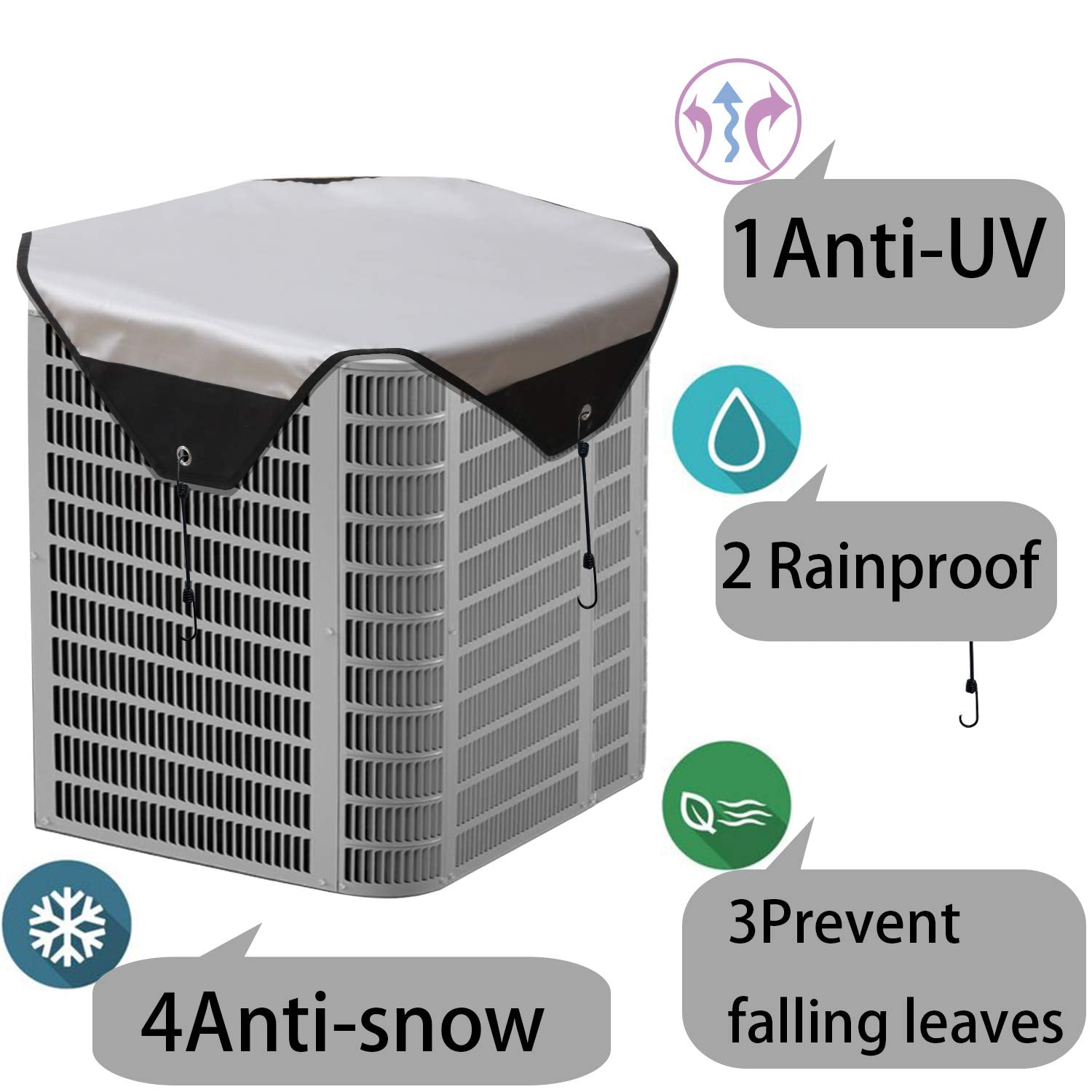 Perfitel Ac Cover For Outside Units  Central Air Conditioner Cover Defender Waterproof Heavy Duty Top Air Conditioner Cover (28X