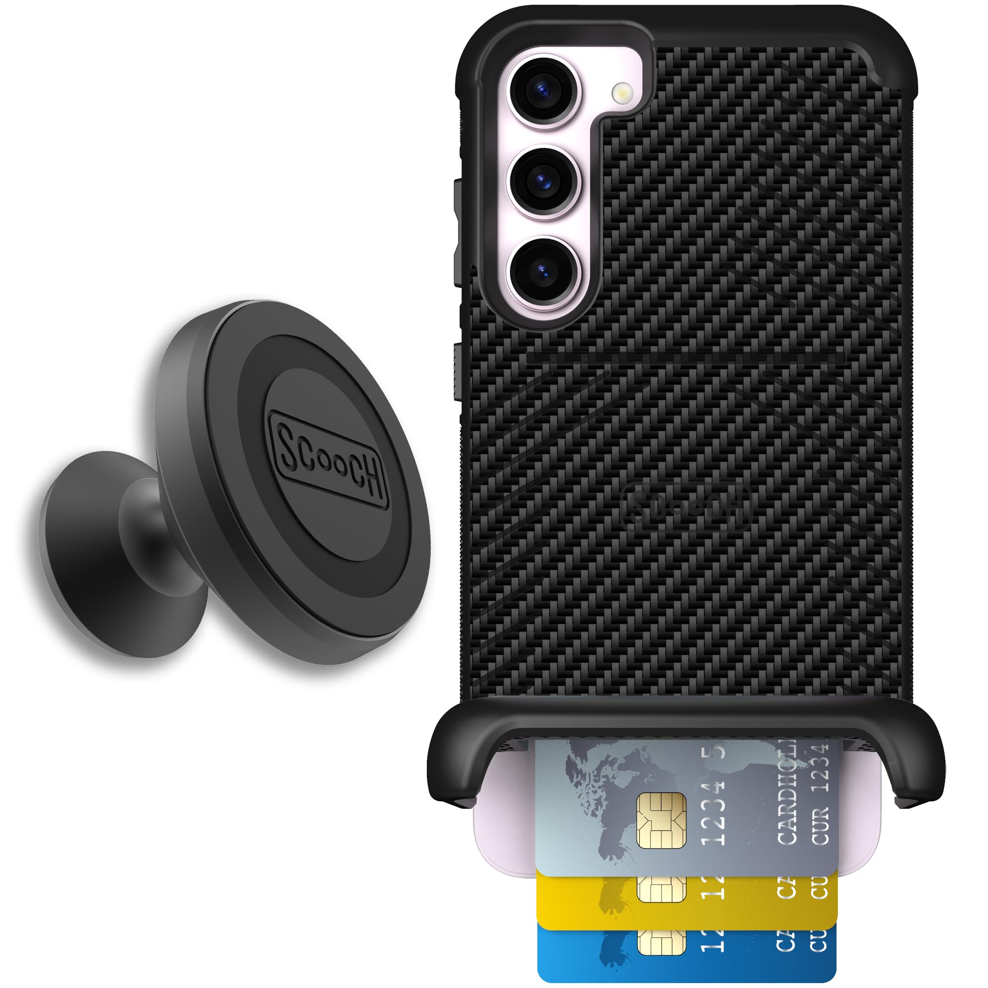 Scooch for Galaxy S23 Plus Case with Card Holder, Wingmate Wallet Case with Hidden Card Slot and RFID Protection for 4 Cards, St