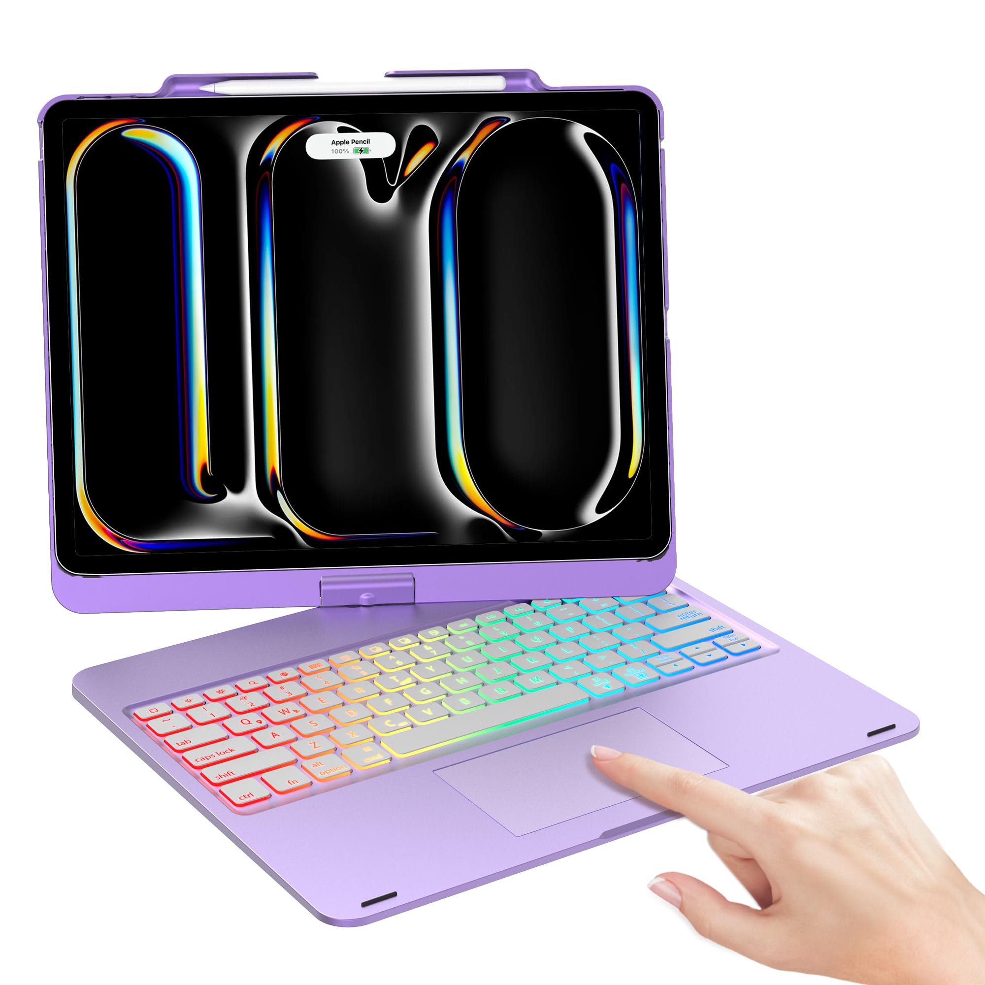 Swivel Keyboard Case for iPad Pro 13inch (M5/M4), iPad Air 13inch (M4/M3/M2) & iPad Pro 12.9 (6th/5th/4th/3rd Gen), 7 Modes Ra