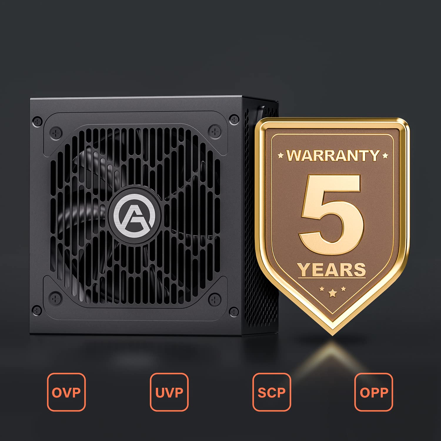 ARESGAME AGV Series 650W Power Supply - 80 Plus Bronze Certified, Non-Modular, Model HU-XI-201, 5 Year Warranty