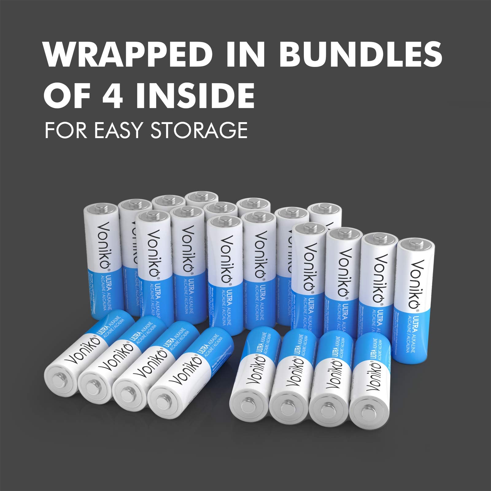 Voniko - Premium Grade Aaa Batteries -600 Pack - Alkaline Triple A Battery - Ultra Long-Lasting, Leakproof 1.5V Batteries - 10-Y