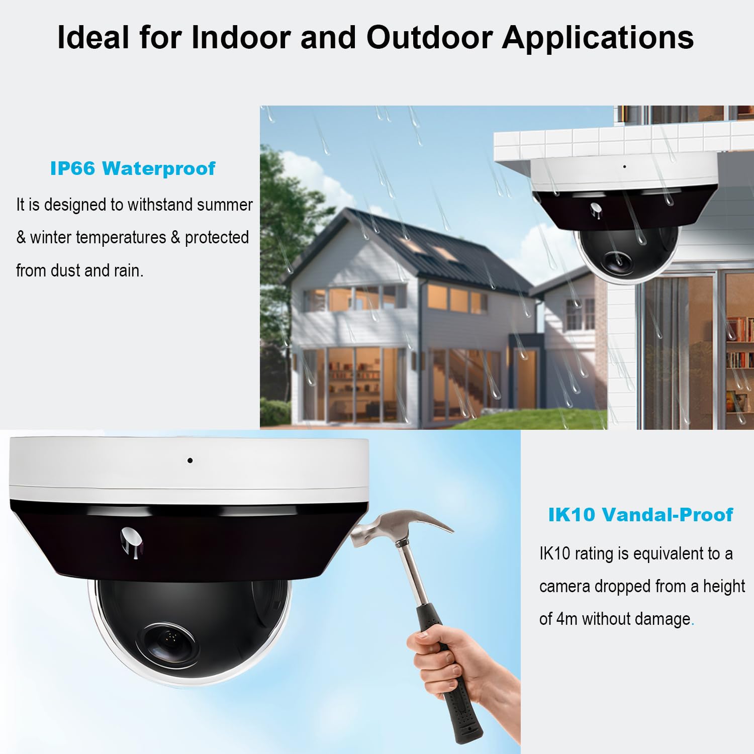 6Mp Mini Ptz Dome Poe Ip Camera Outdoor With Pan Tilt, 3X Zoom, 2.8 8Mm Motorized Varifocal Lens, H.265, Ip66, Compatible With H