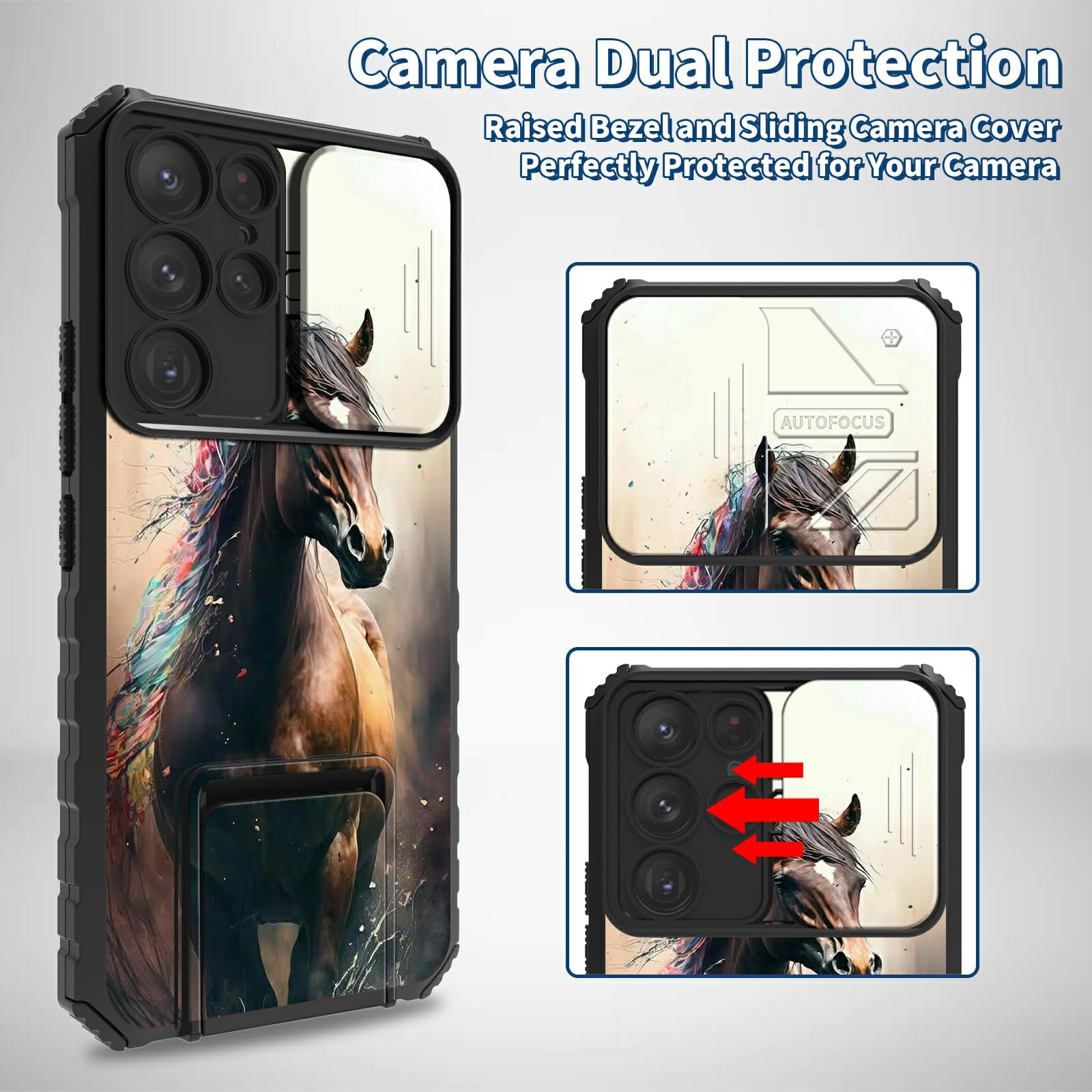 Bfserobj For Samsung Galaxy S24 Ultra Case With Kickstand And Camera Cover Dual Layer Hard Pc + Soft Tpu Shock Proof Protective