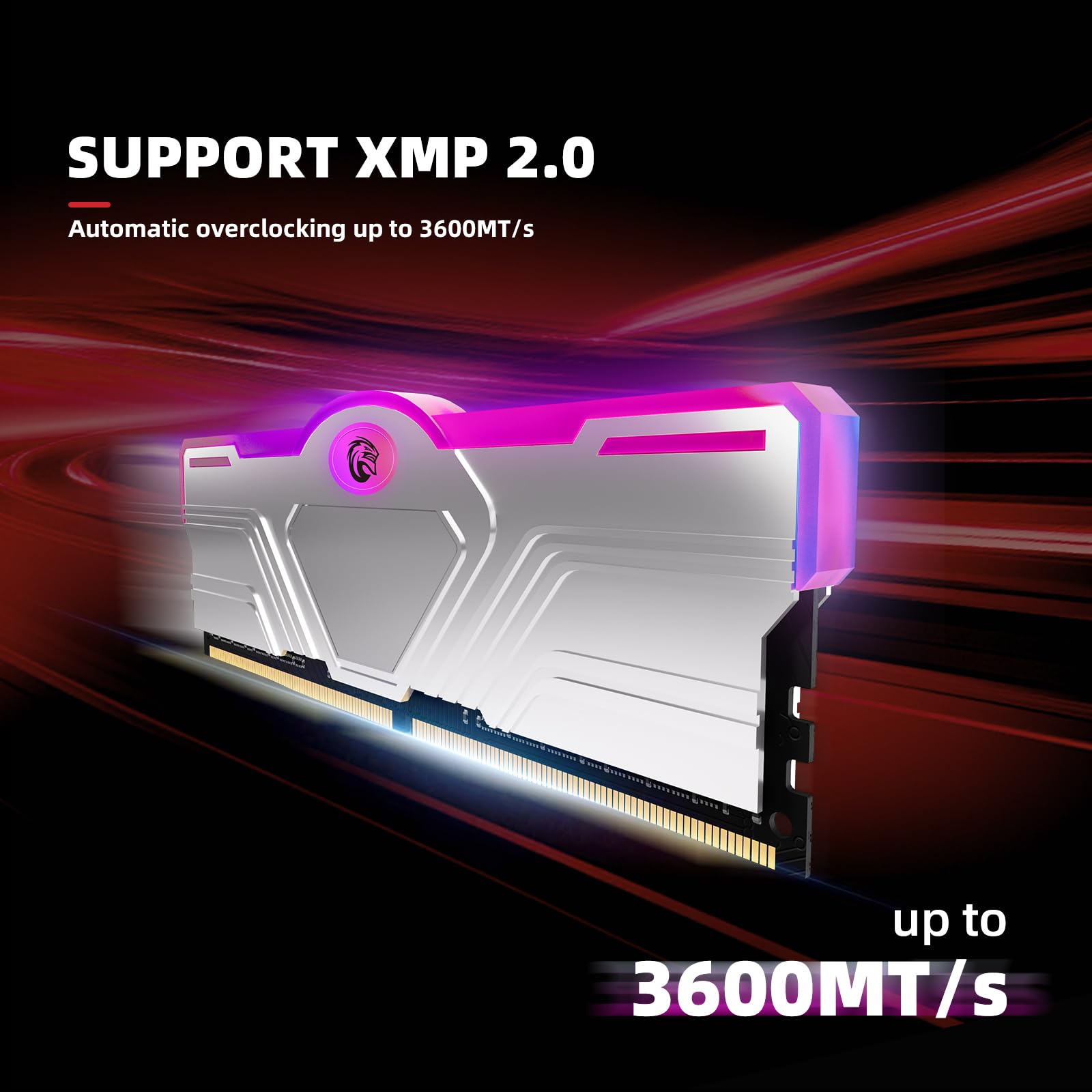 Kingspec Silver X 16Gb Kit(2X8Gb) Ddr4 Ram Memory 3600Mhz With Rgb Heatsink, 1.35V Cl18 Xmp2.0   Computer Memoria For Gaming Pc/